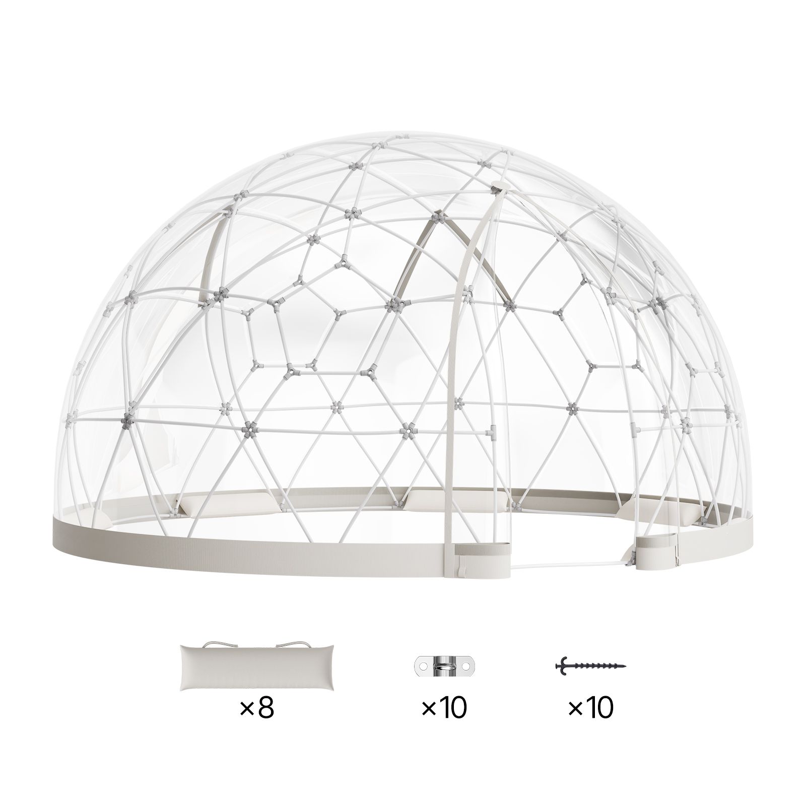 Iglu-gartenkuppel 3,6 X 2,2 M – Transparentes Geodätisches Gewächshaus Für 4–7 Personen, Wetterfest Mit Fenster, Ideal Für Terrasse, Camping, Partys Und Hochzeiten