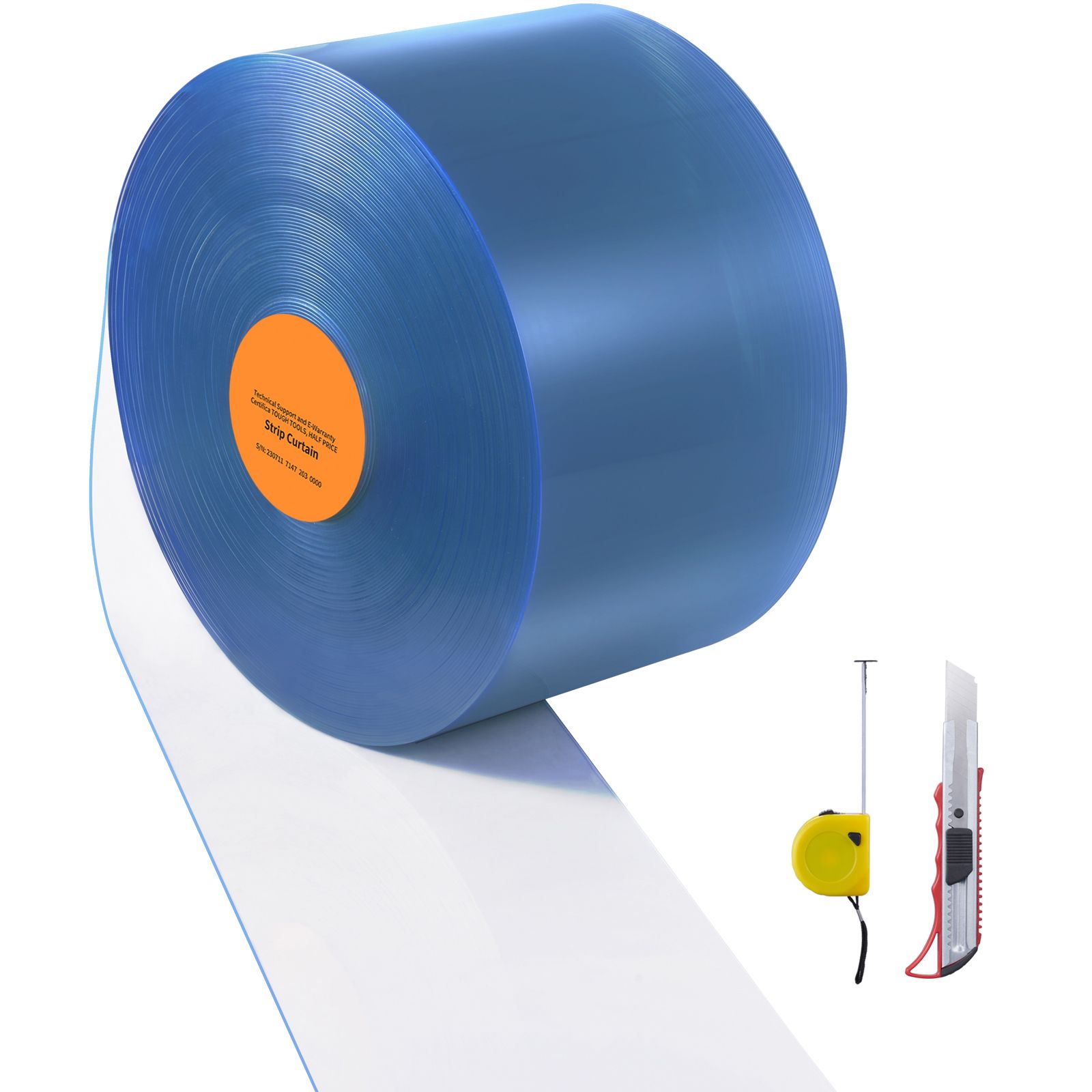 Transparenter Pvc-streifenvorhang, 15 M X 20 Cm, Aufrollbar Für Türen, Ideal Für Kühlräume, Supermärkte, Garagen, Lagerhallen, Scheunen, Tierhandlungen.