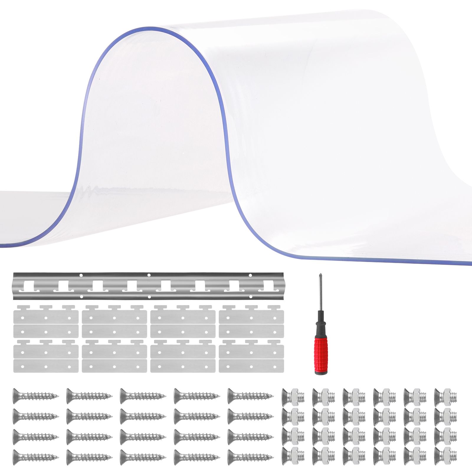 Transparenter Pvc-streifenvorhang, 2,1 M Hoch X 1,2 M Breit X 2 Mm Dick, 8 Stück, Für Kühlräume, Lagerhallen Und Garagen. Wasserdicht Und Glatt.