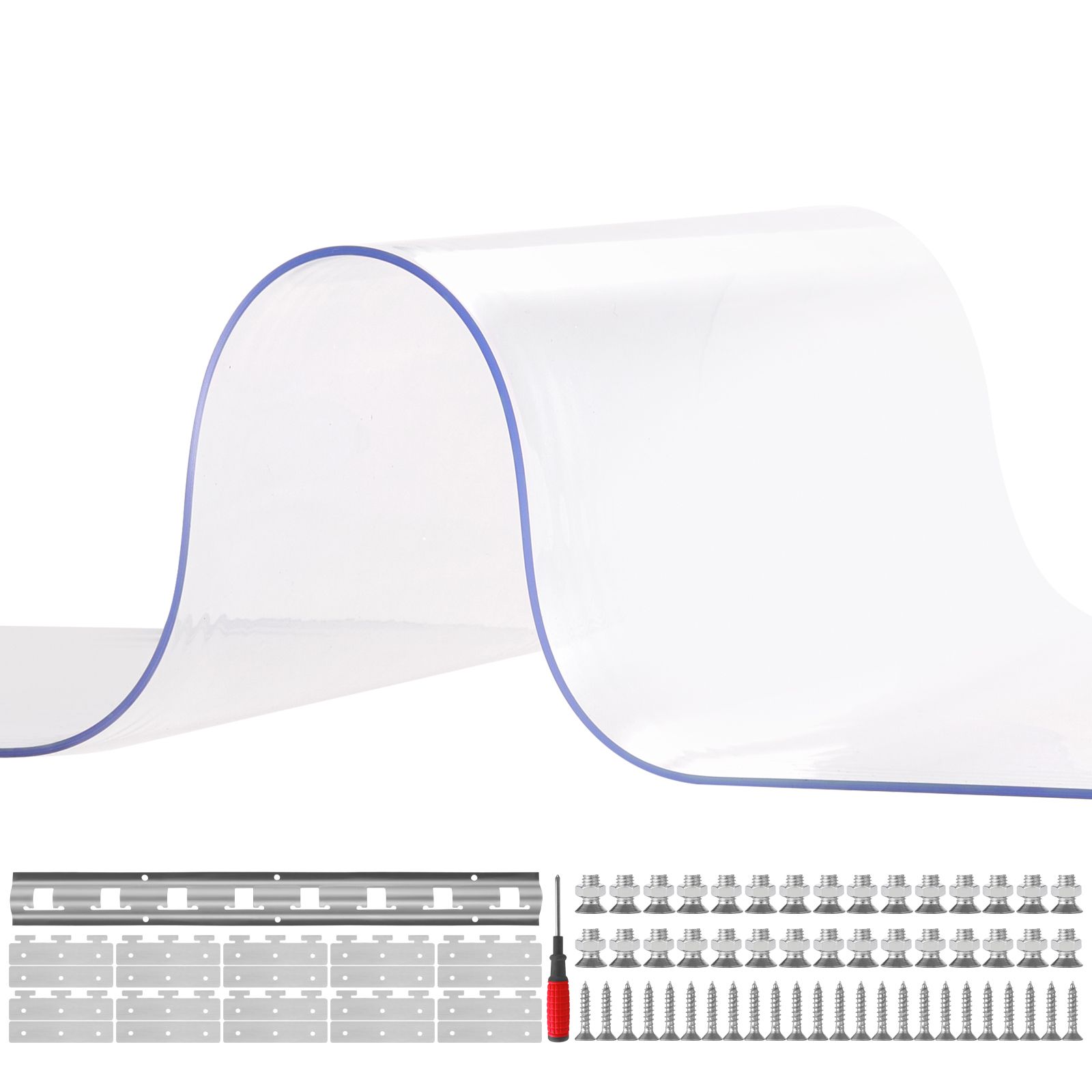 Transparenter Pvc-streifenvorhang, 2,1 M Hoch × 1,5 M Breit × 2 Mm Dick, 10er-packung, Für Kühlräume, Lagerhallen Und Garagen. Wasserdicht Und Glatt.