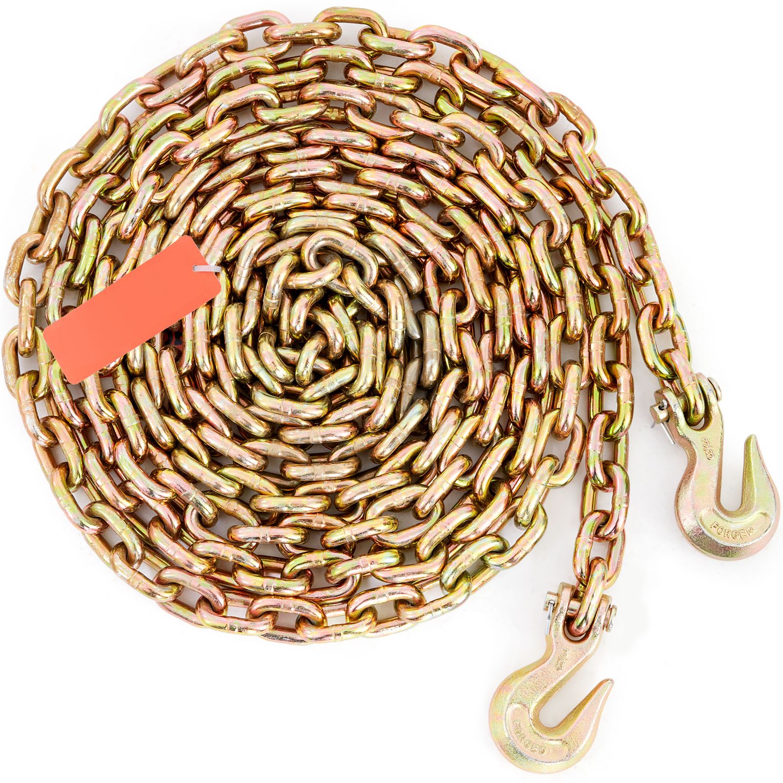 Kettentragegurt, Maximale Arbeitslast 3220 Kg, 0,95 Cm X 6,1 M, G80-kette Mit Klauenhaken, Dot-zertifiziert, Verzinkter Manganstahl Für Baustellen, Fabriken Und Docks.