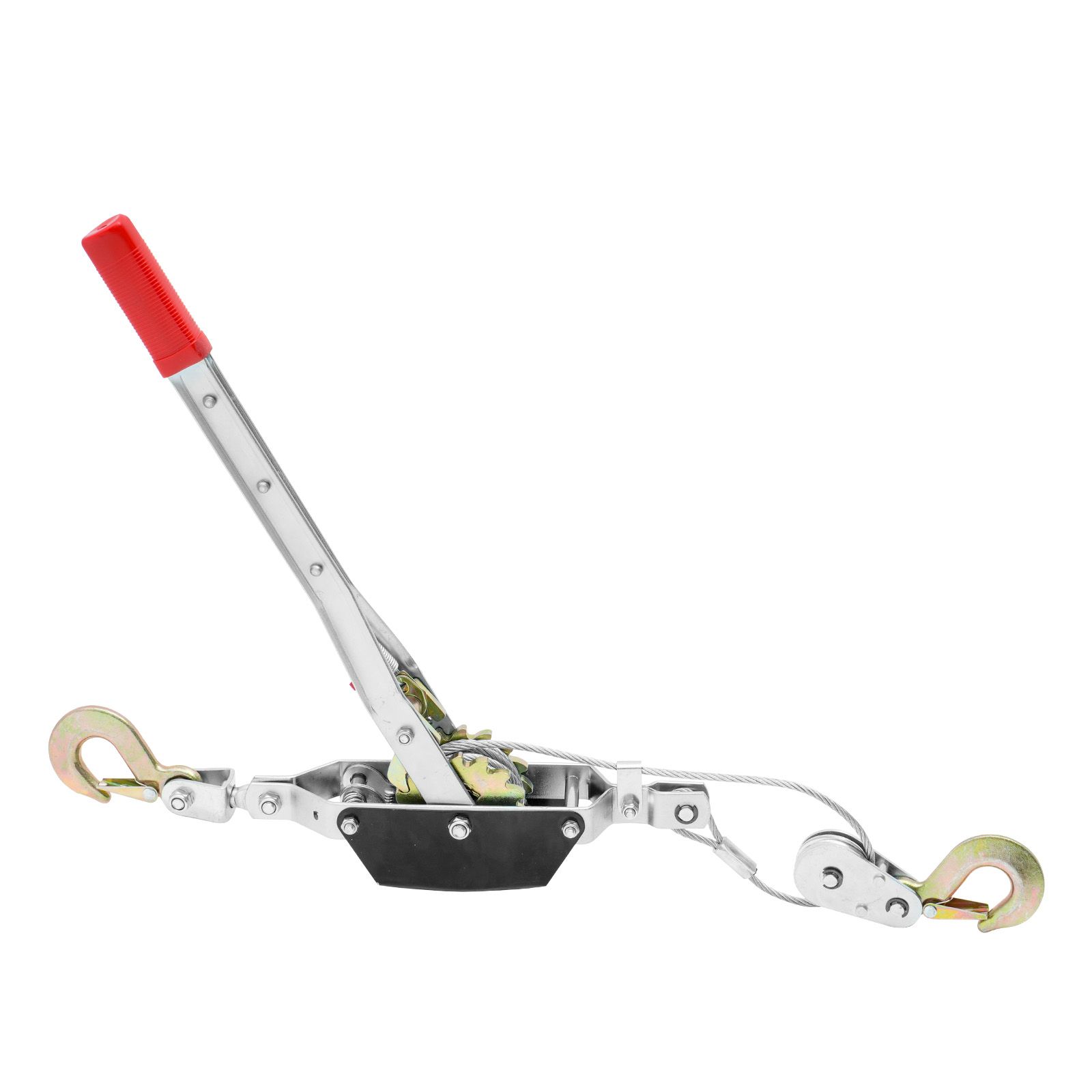 2-tonnen-ratschenwinde (4409 Lb), 3,7 M Stahlseil, 2 Haken, Robustes Doppelgetriebe. Ideal Für Die Fahrzeugbergung.