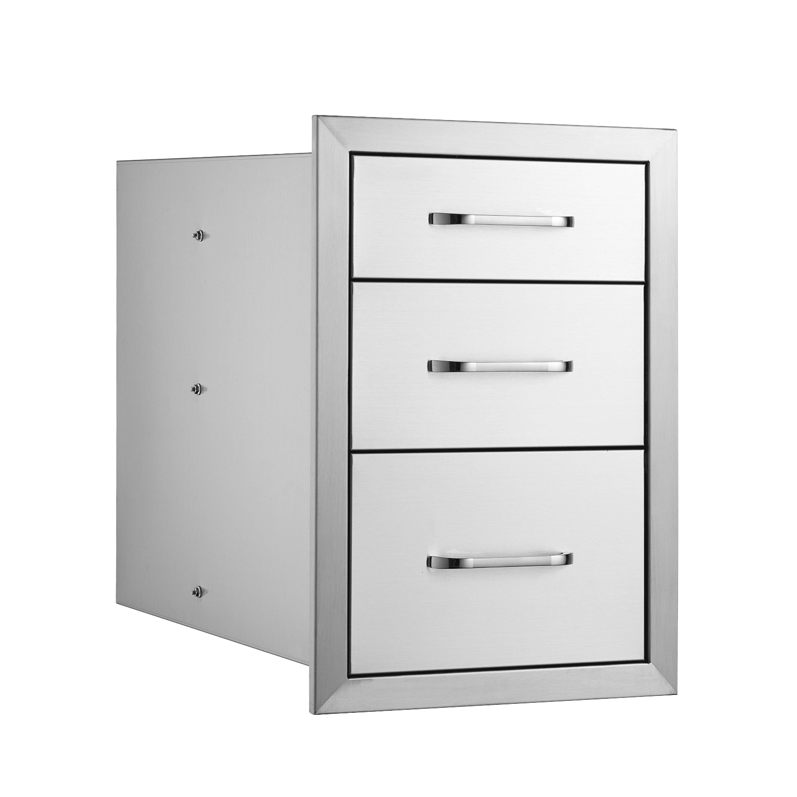Outdoor-küchenschublade 35,6 Cm B X 51,6 Cm H X 58,4 Cm T, Dreiteilig, Edelstahl, Mit Griff, Für Grillinsel Und Grillstation
