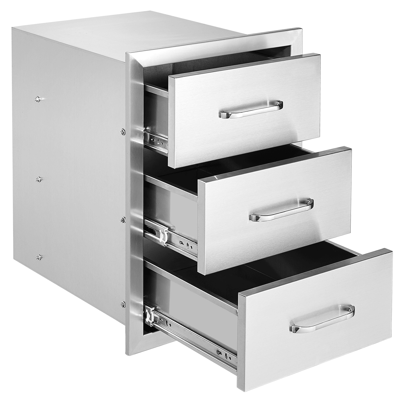Outdoor-küchenschublade 40,6 Cm B X 54,6 Cm H X 45,7 Cm T, Dreifach Zugänglich, Mit Edelstahlgriff, Für Garteninsel Oder Grillstation
