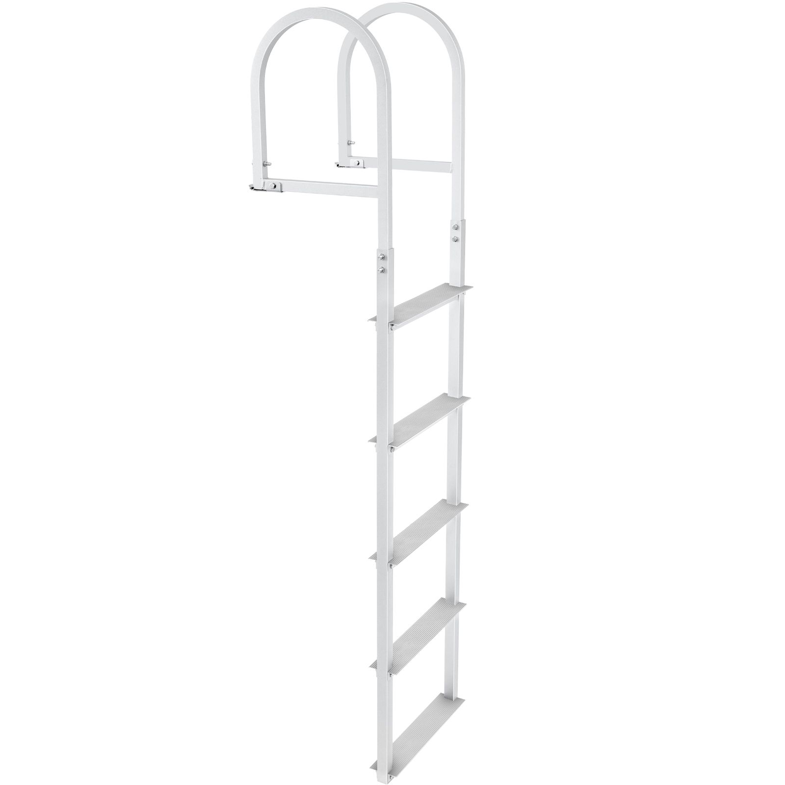 Abnehmbare 5-stufige Deckleiter Aus Aluminium, Tragkraft 227 Kg, 7,9 Cm Breite, Rutschfeste Stufen, Einfache Montage Für Boote, Seen Und Schwimmbäder.