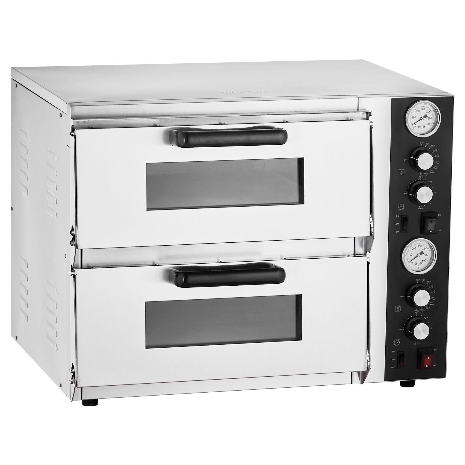 45 Cm Elektro-pizzaofen, Gewerbeausführung, Zweistufig, Max. 450 °c, Thermometer, Separate Ober-/unterhitzeregelung, Timer, Für Zuhause Und Gastronomie