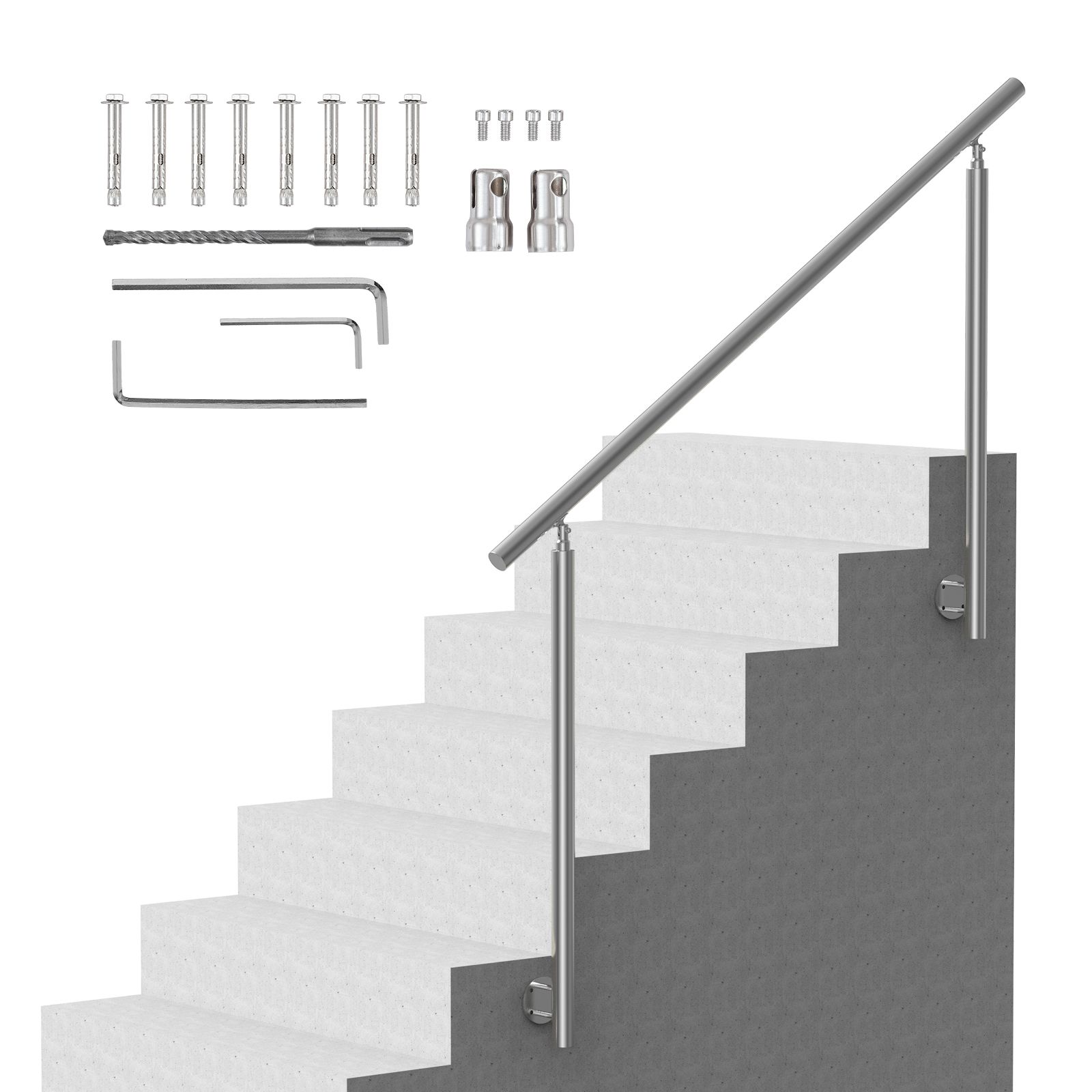 149,9 Cm Langer Handlauf Für Außentreppen, Terrassen- Und Verandageländer, Seitliche Montage