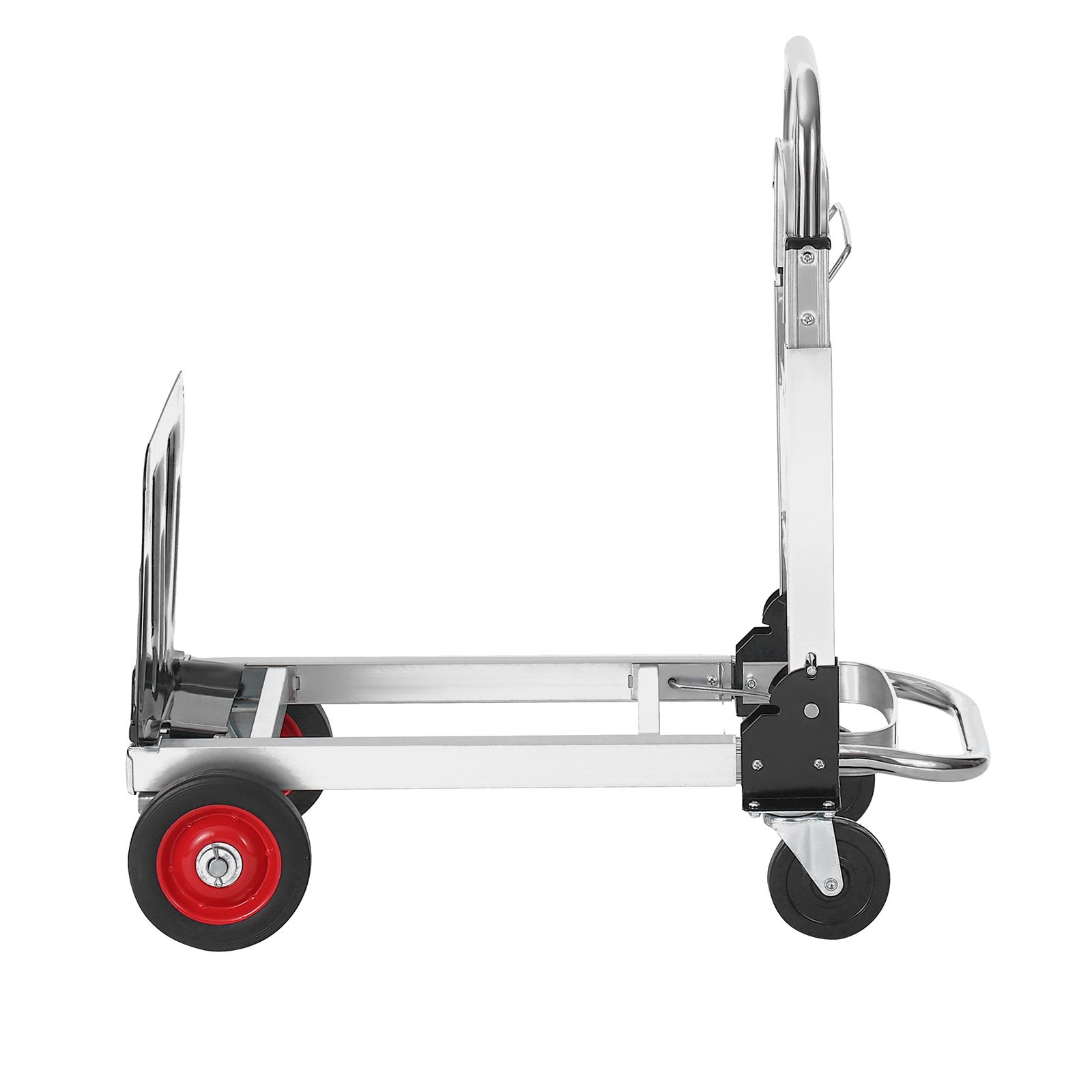 2-in-1-transportwagen Aus Aluminium, Tragfähigkeit 181,4 Kg, Umbaubar Von Sackkarre Zu Plattform, Gummiräder, Für Den Einsatz In Der Schwerindustrie.