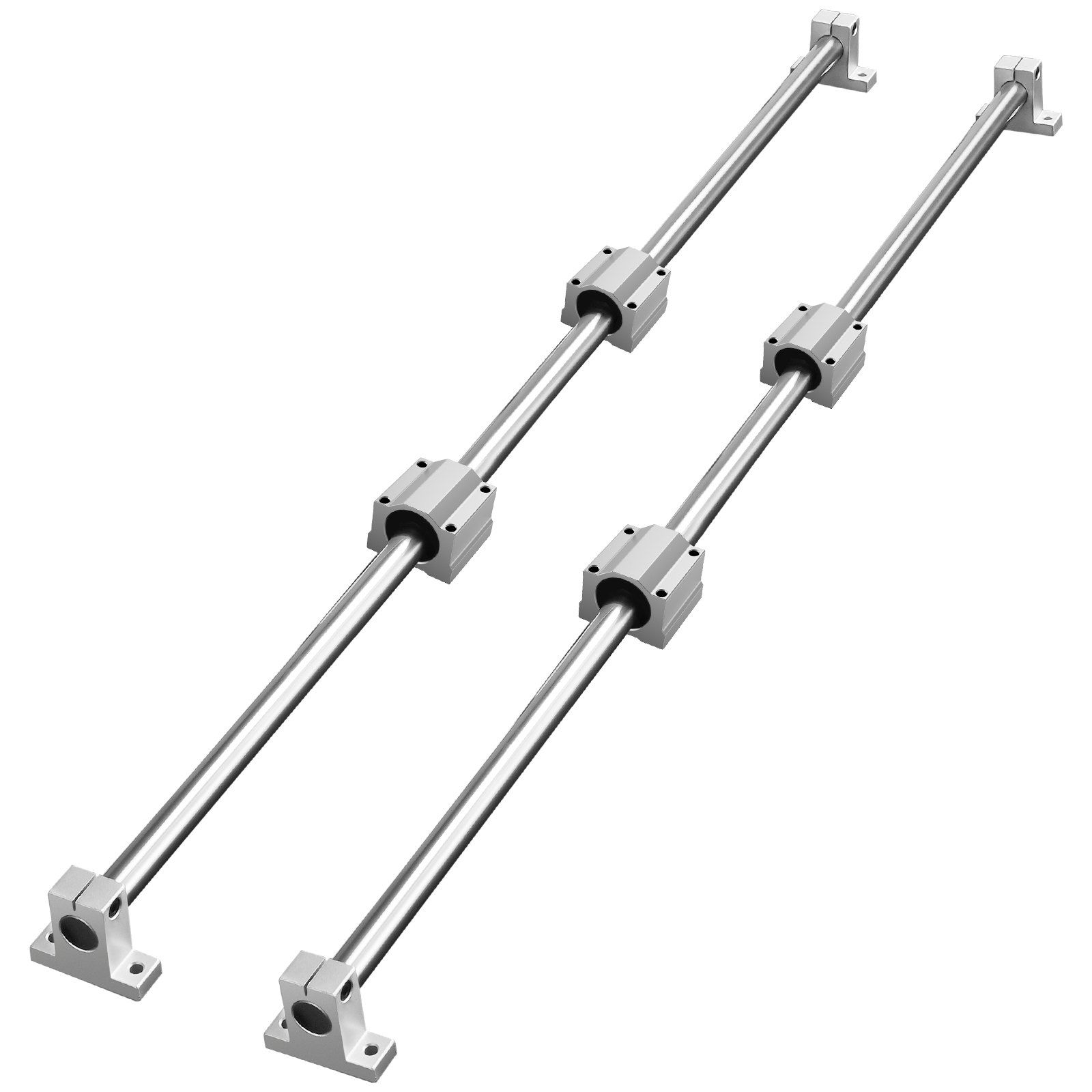 Sfc20 1200 Mm Linearführung – Set Bestehend Aus 2 Schienen + 4 Sc20 Schlitten + 4 Stützen, Für Cnc-maschinen Und Heimwerkerprojekte