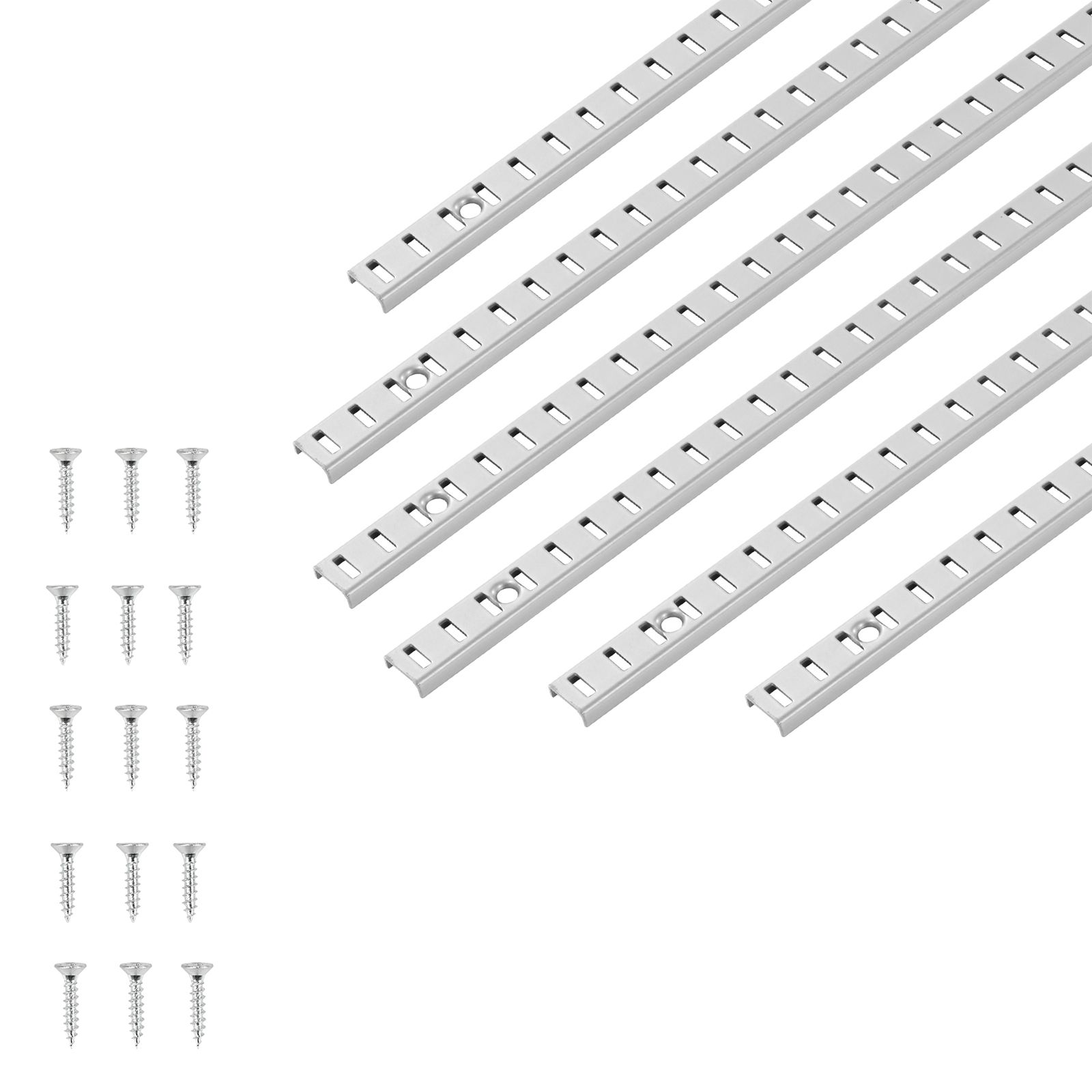 72,7 Zoll Regalpfosten, 20er-packung Mit 140 Schrauben, Verstellbare Stahlhalterungen Für Wandaufbewahrungssysteme, Schränke Und Garderoben.
