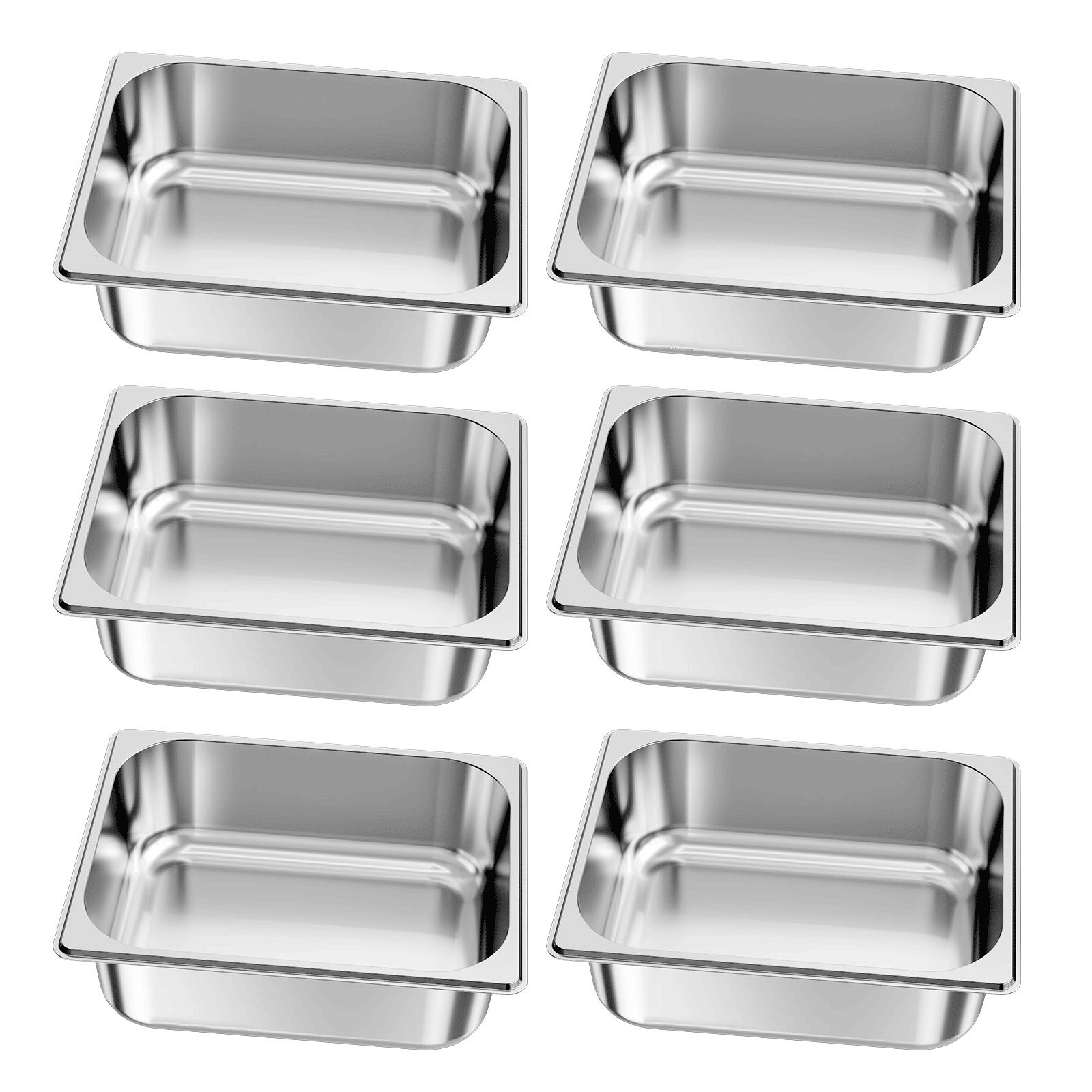 Dampfkessel Aus Edelstahl, 1/2 Größe X 98 Mm, 6 L, Verstopfungsfrei, Wiederverwendbar, Rostfrei, Für Restaurant, Hotel, Buffet, 6er-pack.