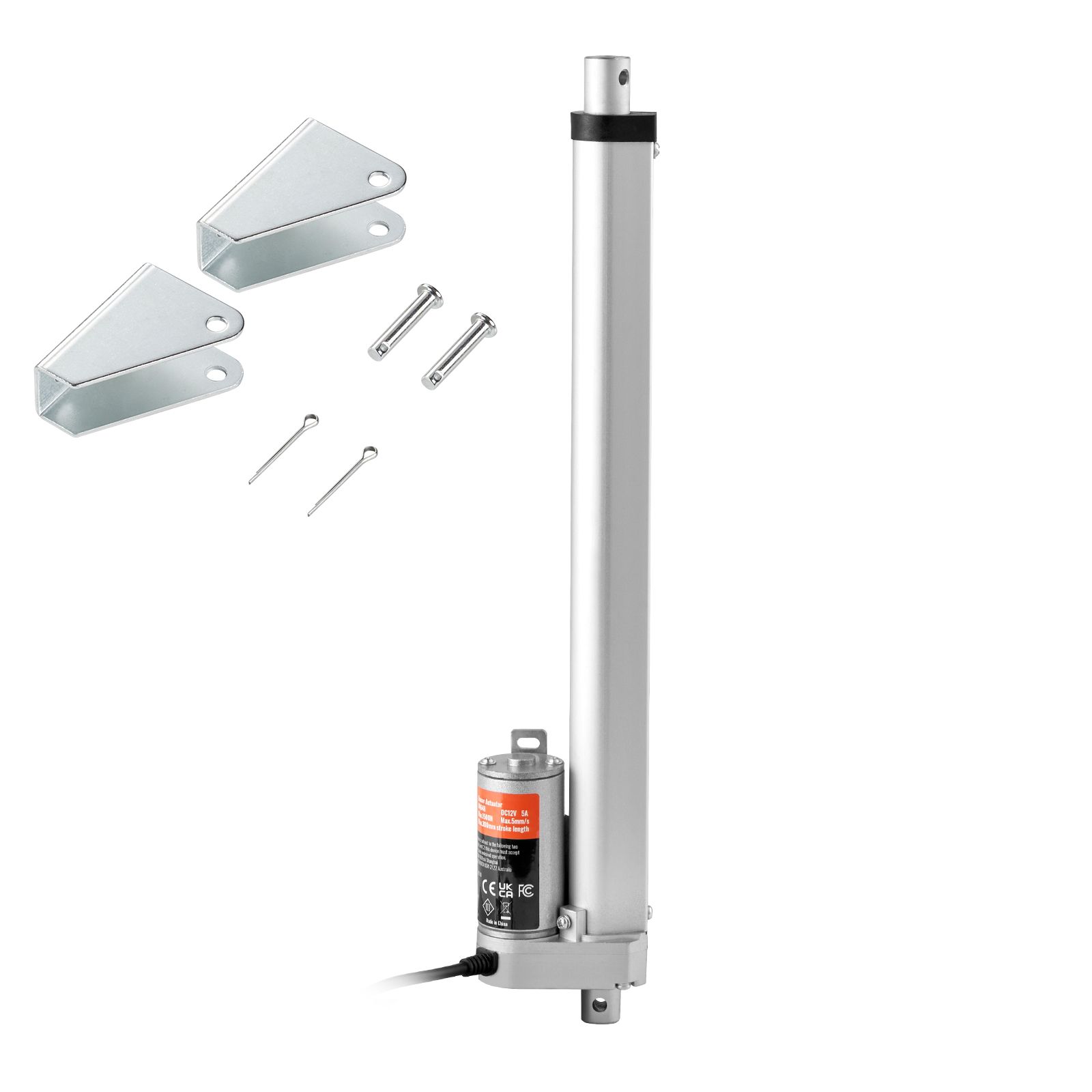 Elektrischer Stellantrieb, 12 V, 30,5 Cm, Tragfähigkeit 1500 N (149,7 Kg), Geschwindigkeit 0,5 Cm/s, Schutzart Ip54