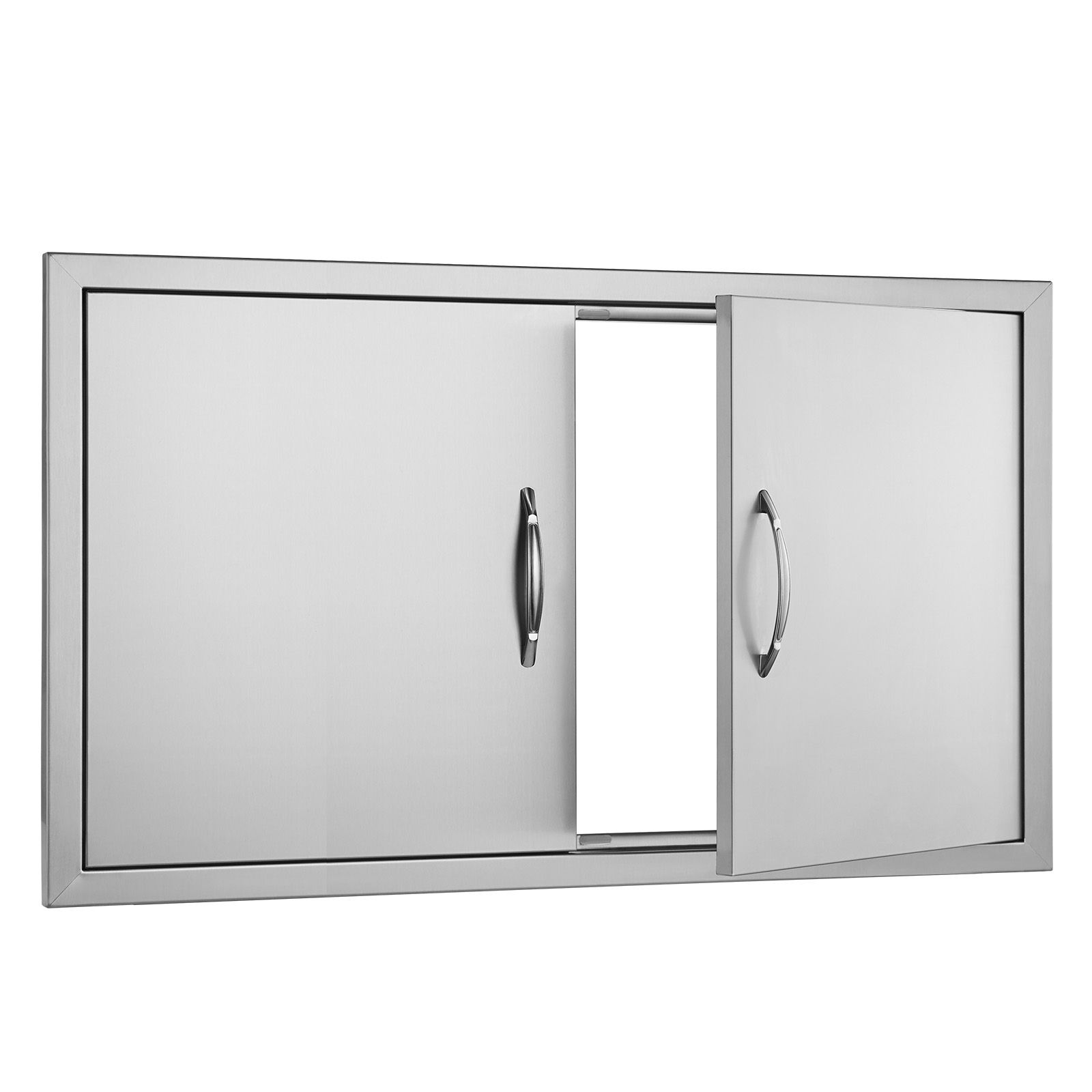 Zugangstür Zum Grillplatz 915x533 Mm, Edelstahl, Einbau, Doppeltür Für Outdoor-kochinsel, Mit Griffen.