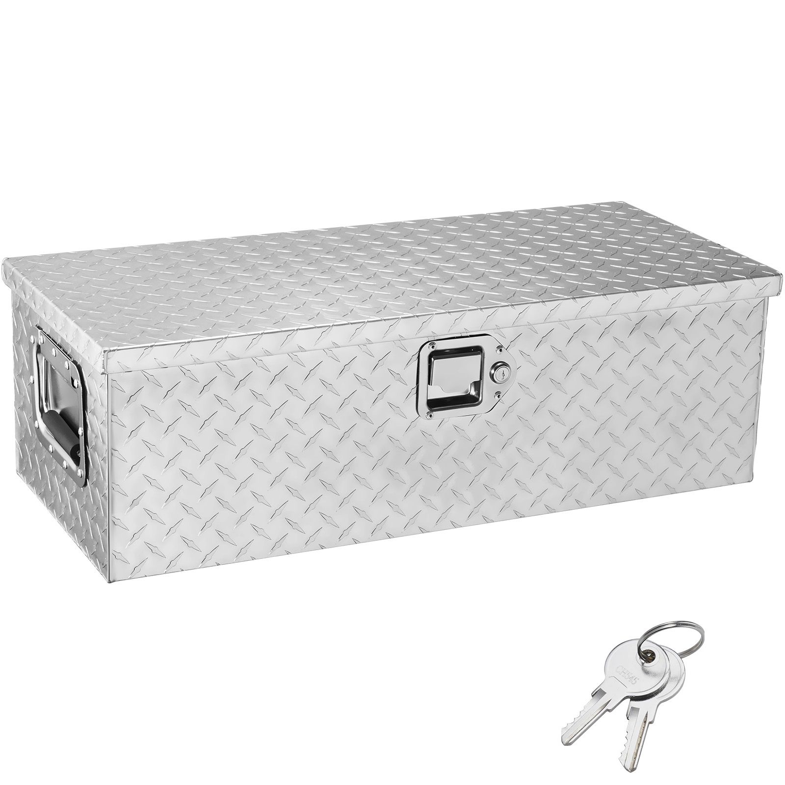 Robuste Aufbewahrungsbox Aus Aluminium Für Pickup-trucks, Mit Seitlichem Griff Und Schlüsseln, 76,2 X 33 X 24,4 Cm, Silber.