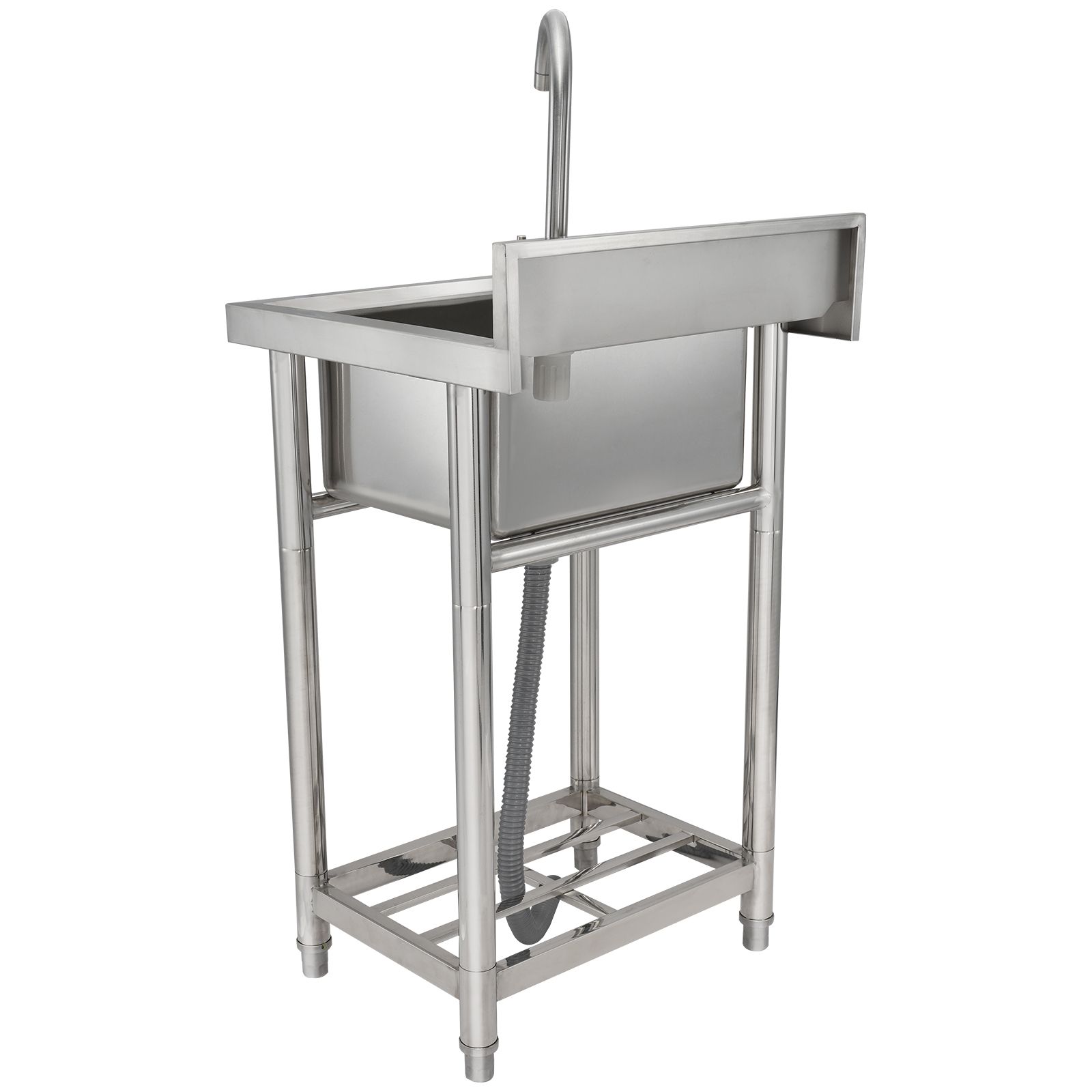 Edelstahlspüle, 1 Freistehendes Becken Mit Armatur Und Füßen, 40,6 X 33 X 22,1 Cm, Nsf-zertifiziert, Ideal Für Garage, Restaurant, Küche, Waschküche.