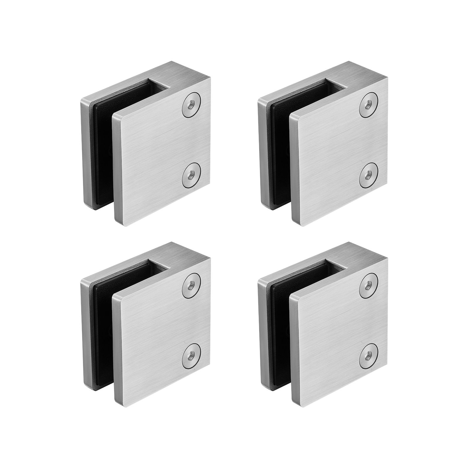 Quadratische Glashalterung, 4 Stück, Klemmen Für 8–12 Mm Gehärtetes Glas, Edelstahl 304, Silberfarben, Für Balkon, Garten, Pool, Treppenhaus