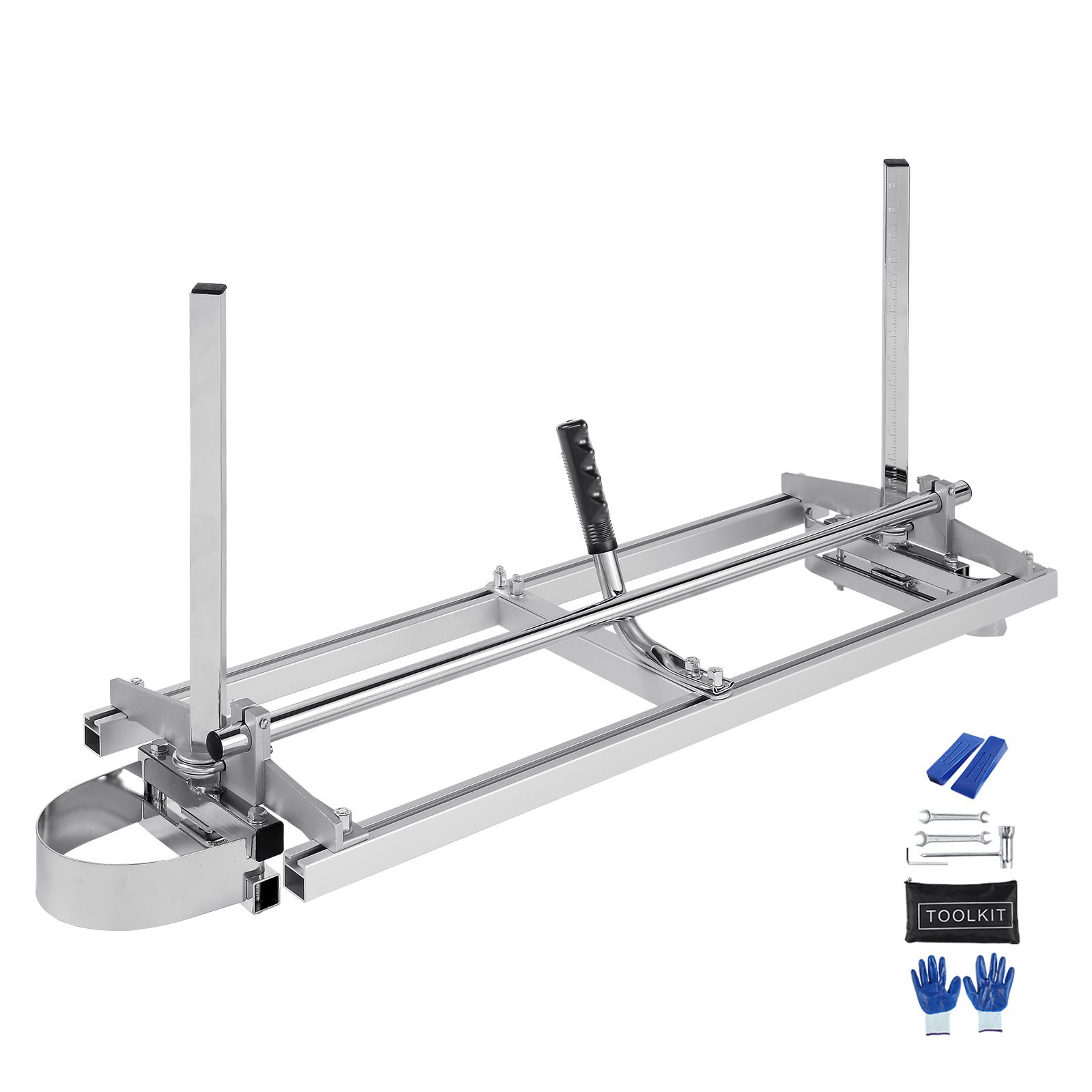 Tragbare Holzsäge 35,6-91,4 Cm, Verzinkte Stahlführung, Dicke 0,5-30 Cm, Für Schreiner Und Heimwerker, Silber.
