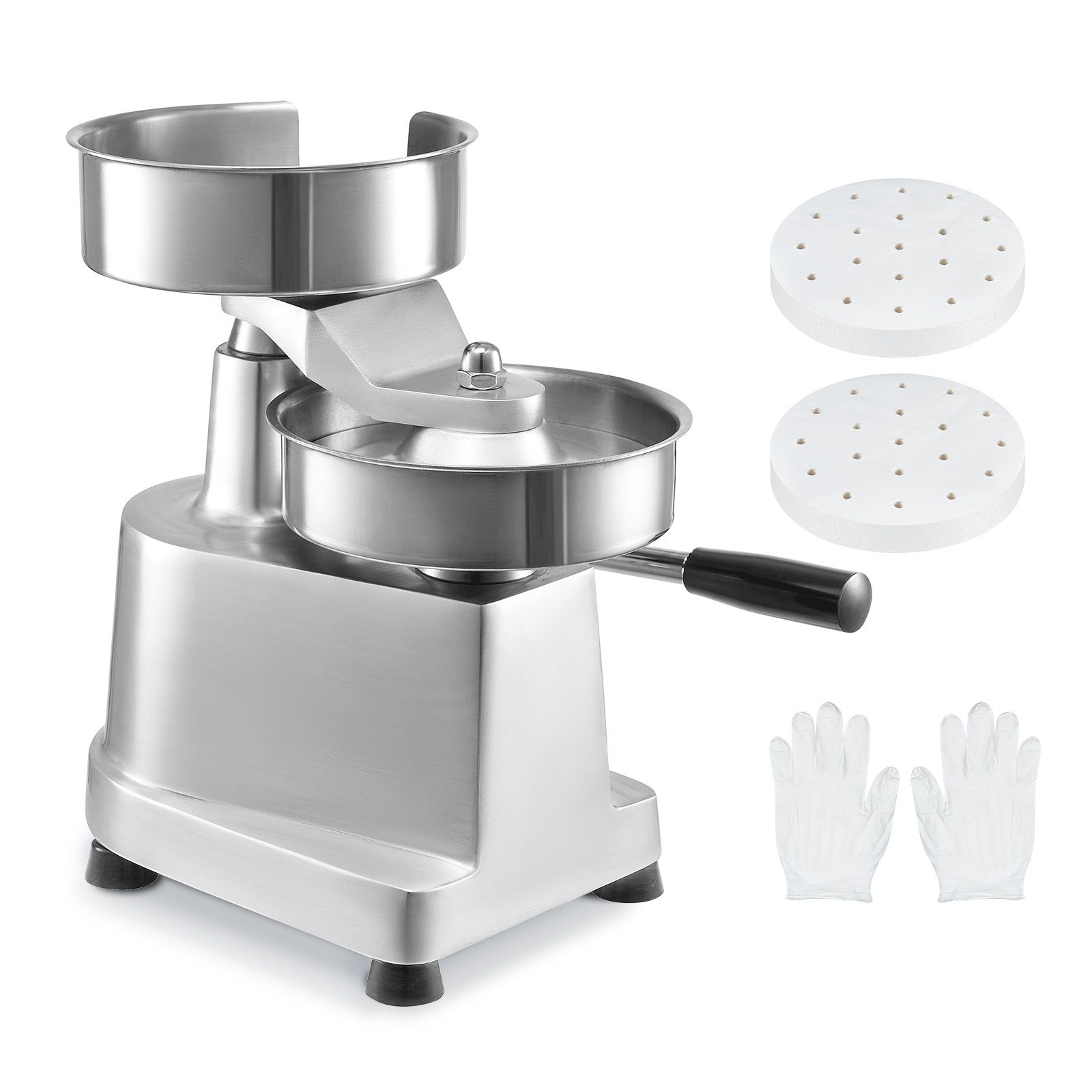 Professionelle 150-mm-burgerpresse, Schüssel Aus Lebensmittelechtem Edelstahl, Hackfleisch-patties-formmaschine, Mit 1000 Trennpapieren.