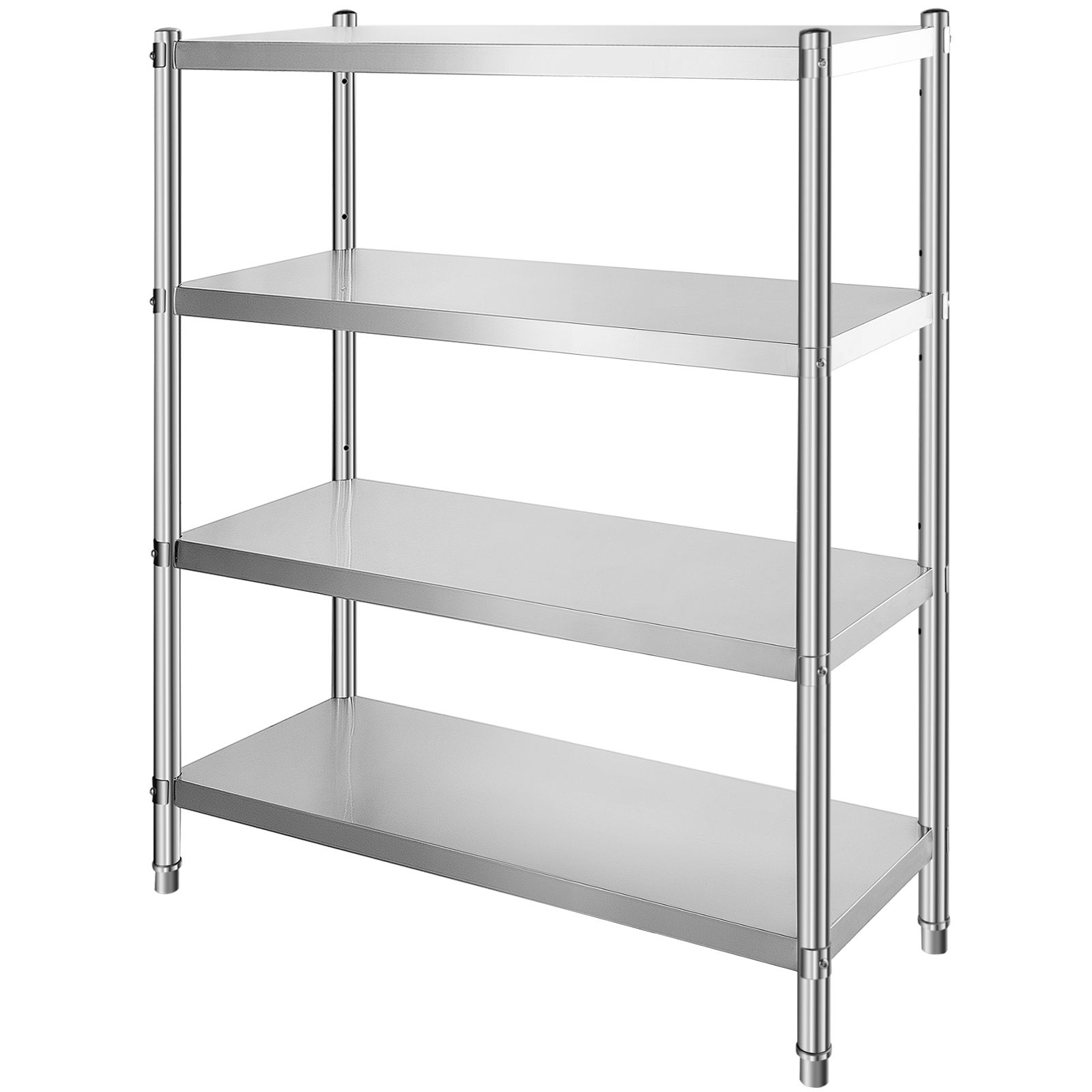 Edelstahl-aufbewahrungsregal, 118,9 X 47 Cm, 4 Verstellbare Ebenen, Tragfähigkeit 149,7 Kg Pro Ebene, Für Küche, Geschäft, Büro Oder Garage.