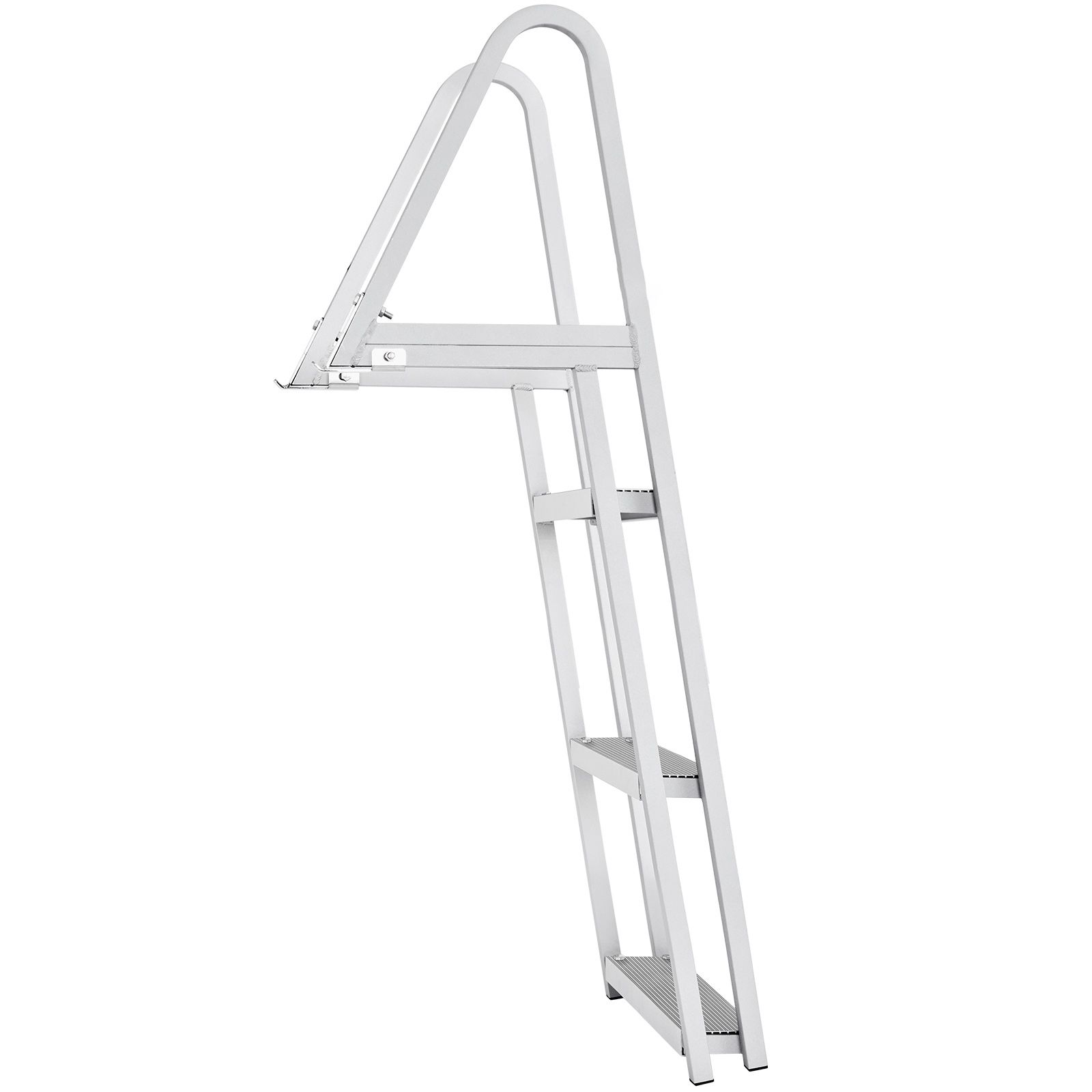 Abnehmbare 3-stufige Deckleiter, Tragfähigkeit 350 Lb, Robustes Aluminium, 10 Cm Rutschfeste Stufen, Einfache Montage Für Boot, See, Pool.