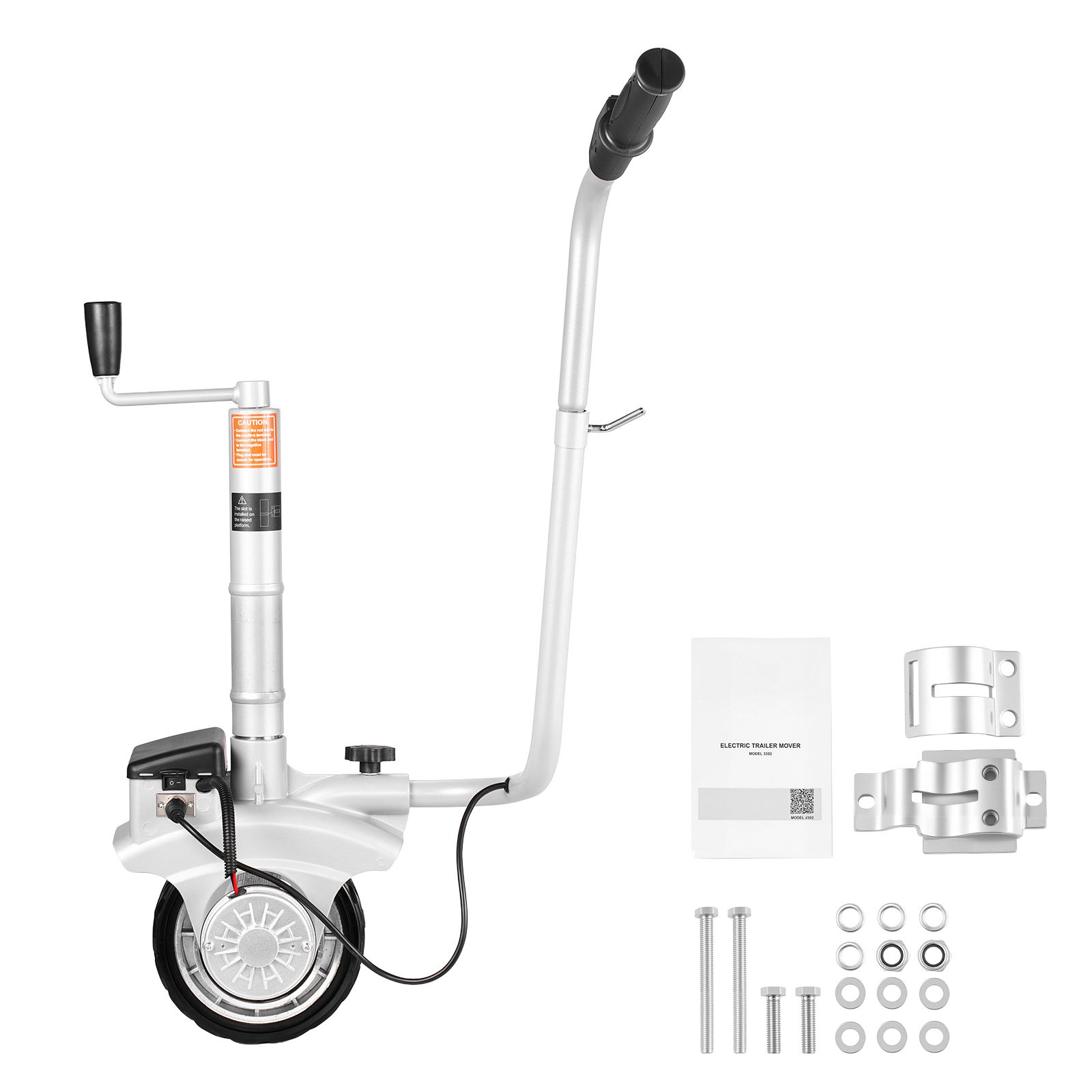 Elektrischer Anhängerwähler, 2,5 T Tragfähigkeit, 380 W 12 V Motor, 7 M/min Geschwindigkeit, 31-63 Cm Verstellbare Höhe, 20,3 Cm Gummireifen, Für Wohnwagen Und Boote.