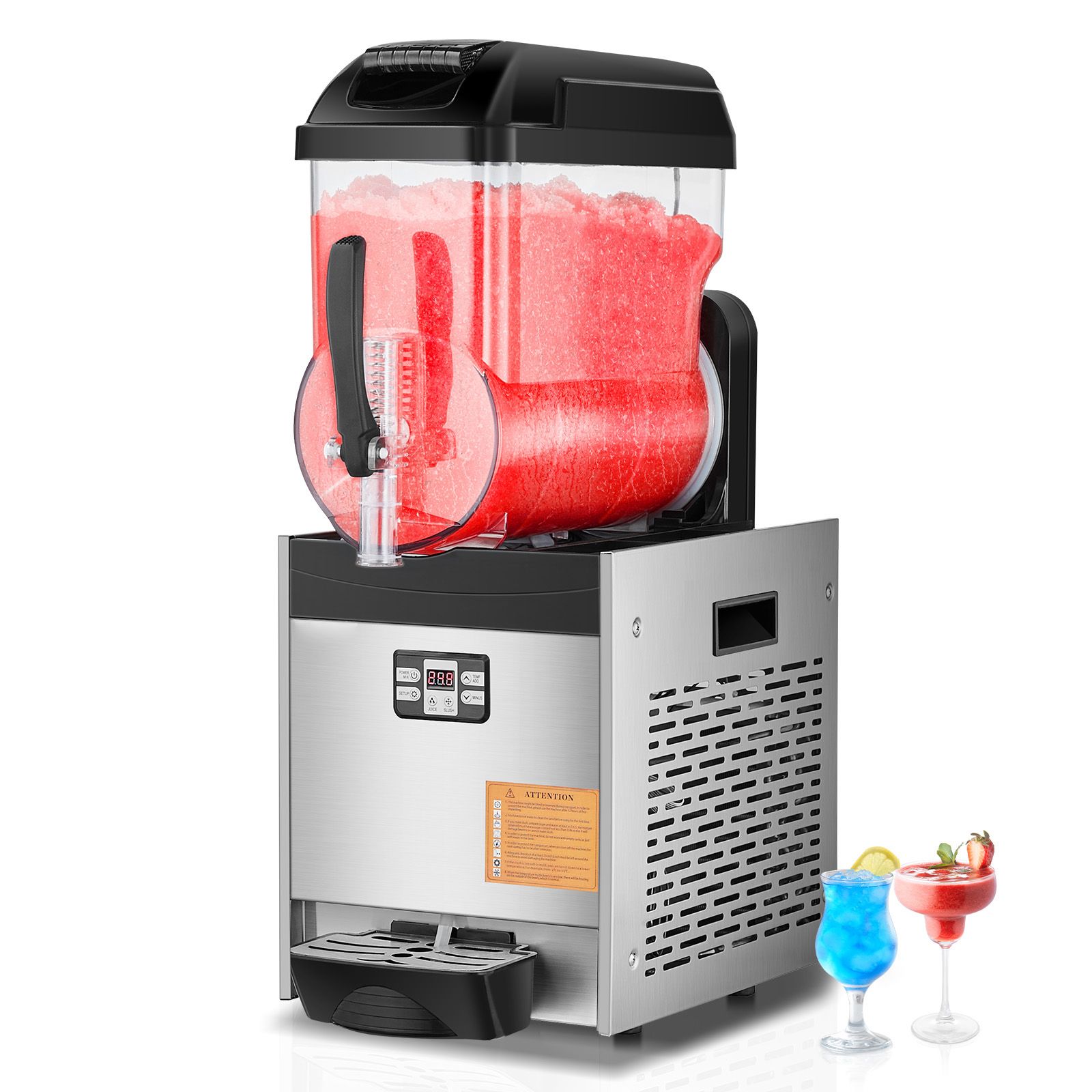 Gewerbliche 12-liter-slush-maschine, Einzeltank, 48 Edelstahlbecher, Für Smoothies Und Margaritas, Ideal Für Partys, Restaurants, Cafés Und Bars