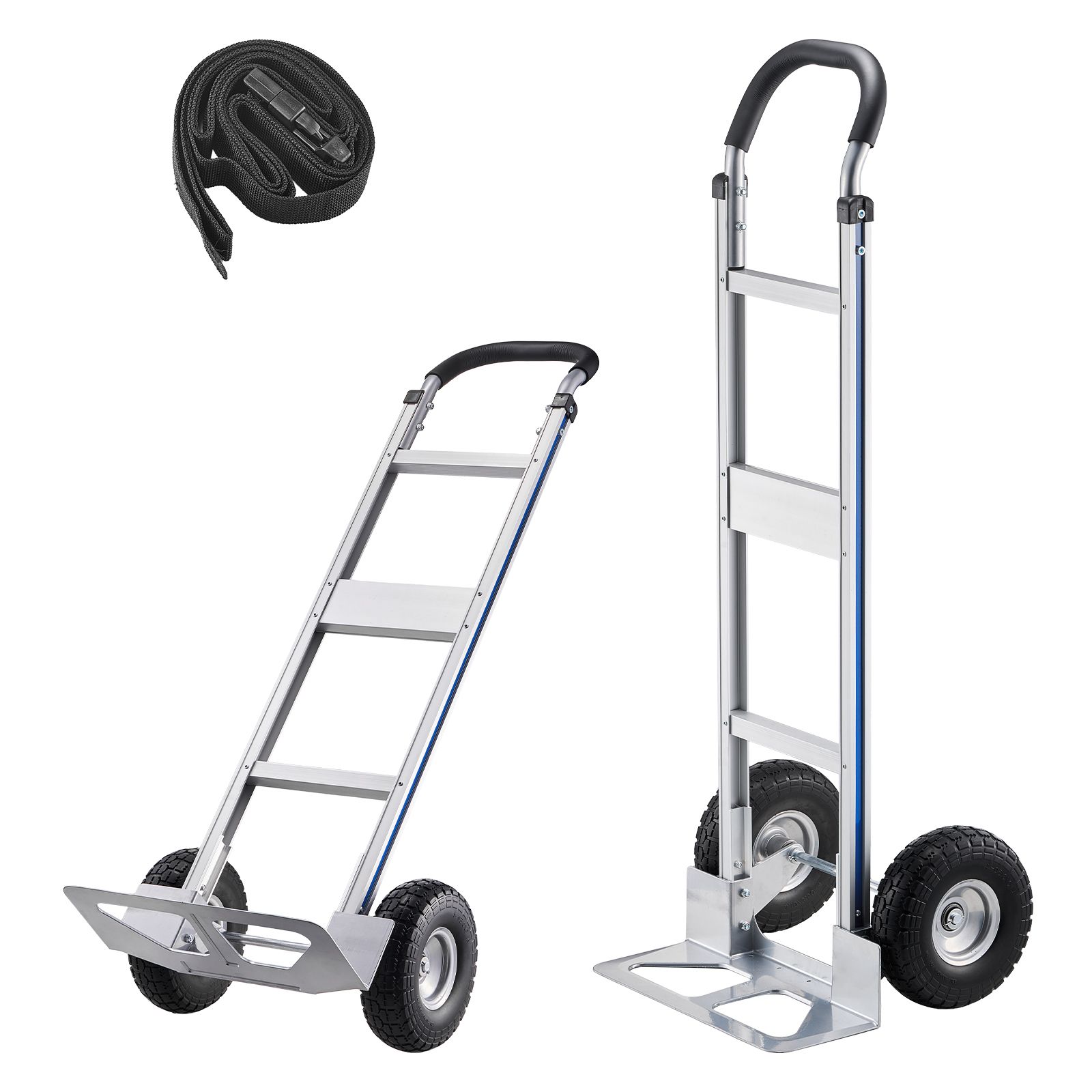 Handhubwagen, Tragfähigkeit 226,9 Kg, Robust Mit Rutschfesten Rädern Und Griff, Tragbar, Aus Aluminiumlegierung, Inklusive Befestigungsgurt, Für Umzüge In Haus, Büro Und Lager.