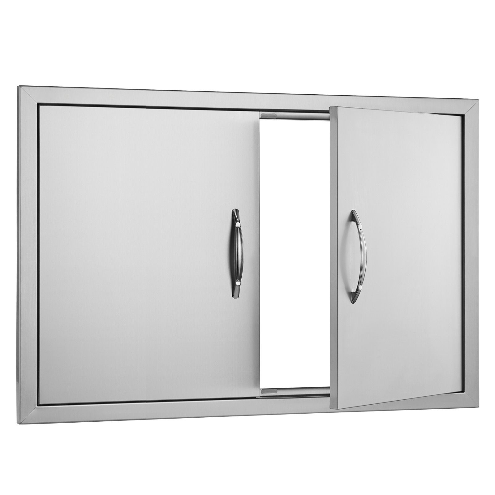 Zugangstür Für Grillplätze 838x558 Mm, Edelstahl, Doppelaußentür, Flächenbündig, Integrierte Griffe, Für Grillinsel Und Gartenmöbel.