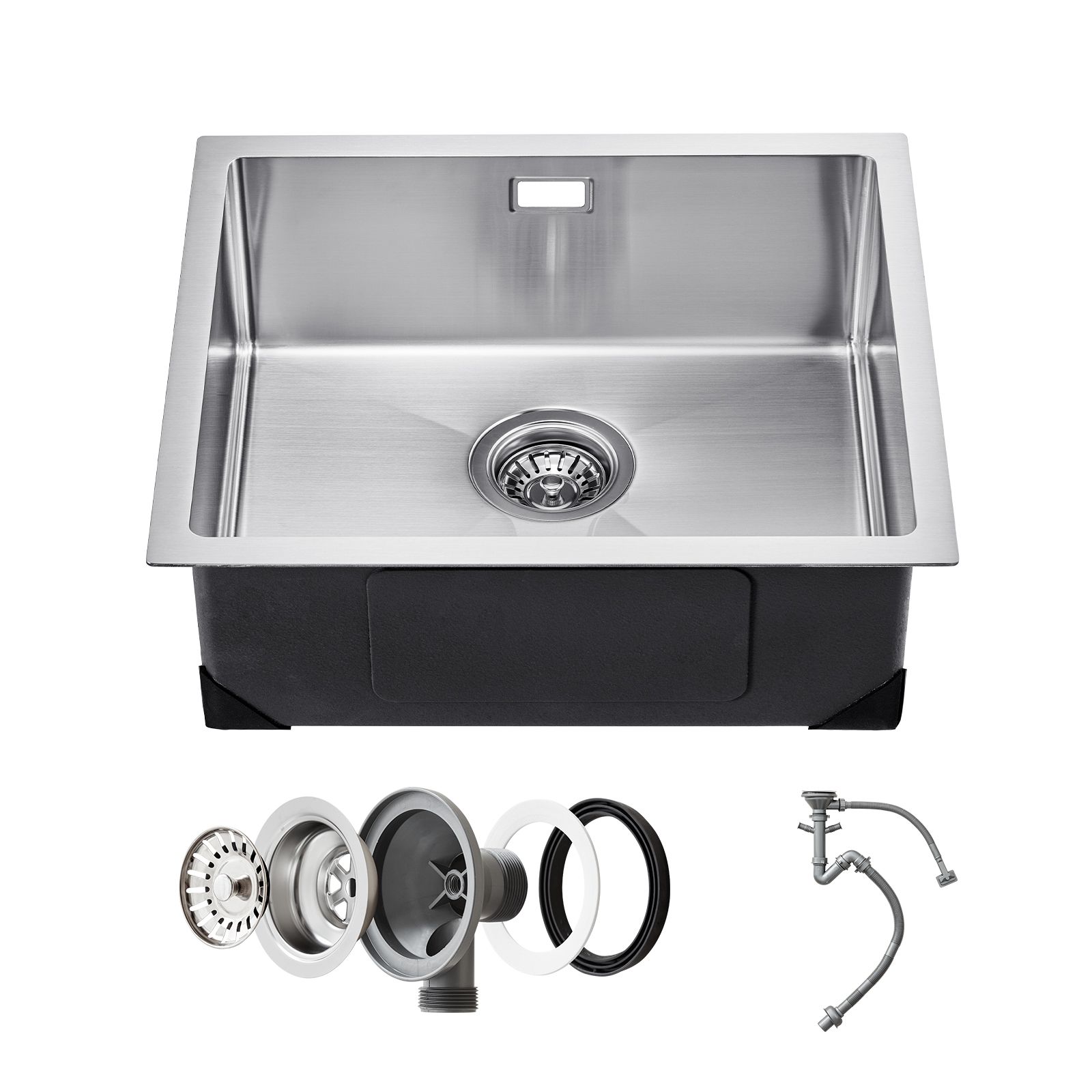 50 Cm Küchenspüle, Einzelbecken Aus Edelstahl 304, Einbau- Oder Einbauversion, Mit Zubehör, Ideal Für Wohnmobil, Küche, Waschküche, Bar.