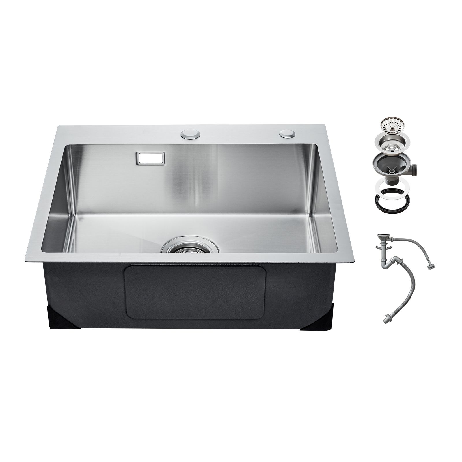 68 Cm Küchenspüle, Einzelbecken Aus Edelstahl 304, Einbauspüle, Mit Zubehör, Ideal Für Wohnmobil, Küche, Waschküche Und Bar.