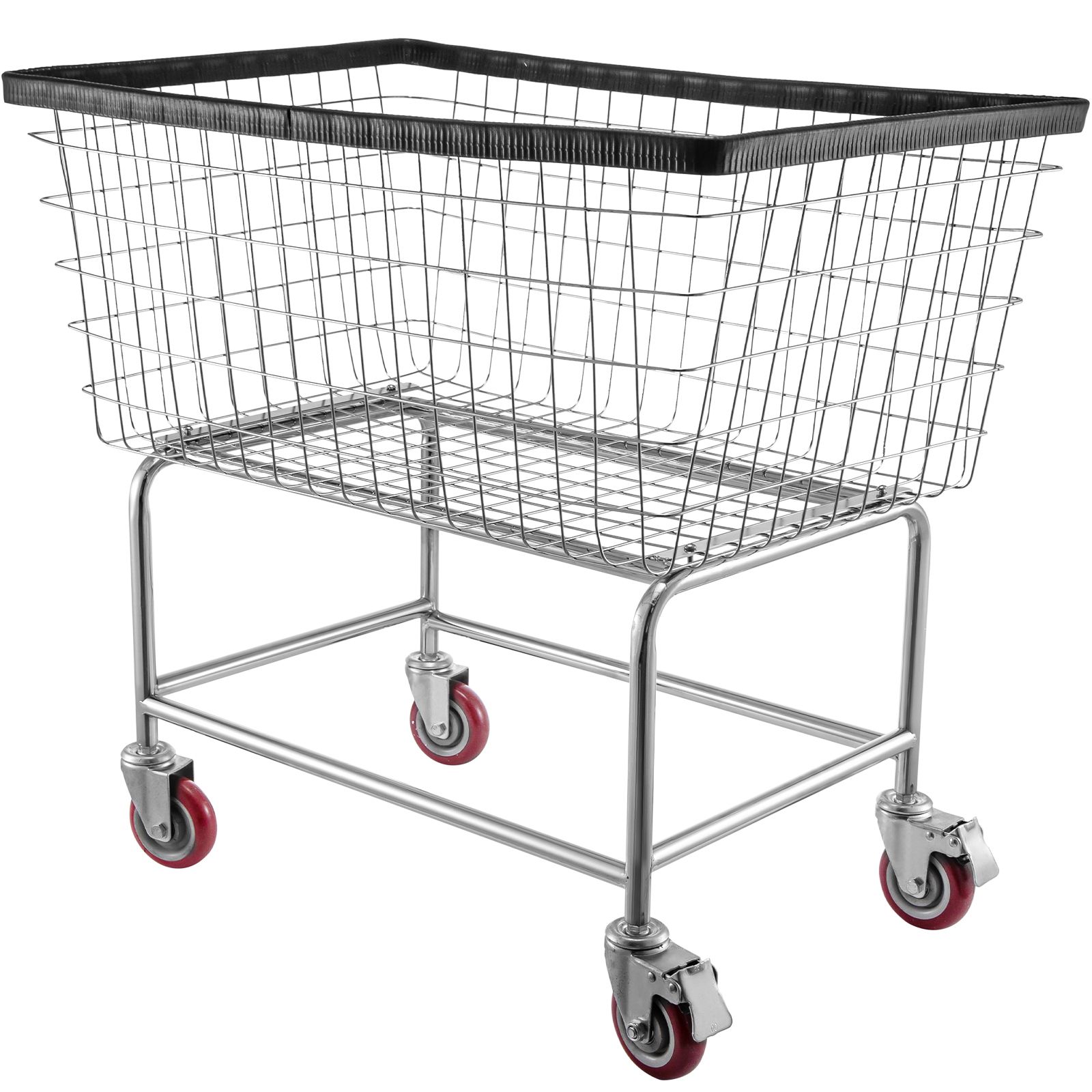 Wäschewagen Aus Draht, 4,5 Bushel, Mit Rollen, 35x15,7x22 Zoll, Verchromter Stahlrahmen, 5-zoll-räder, Für Wäsche.