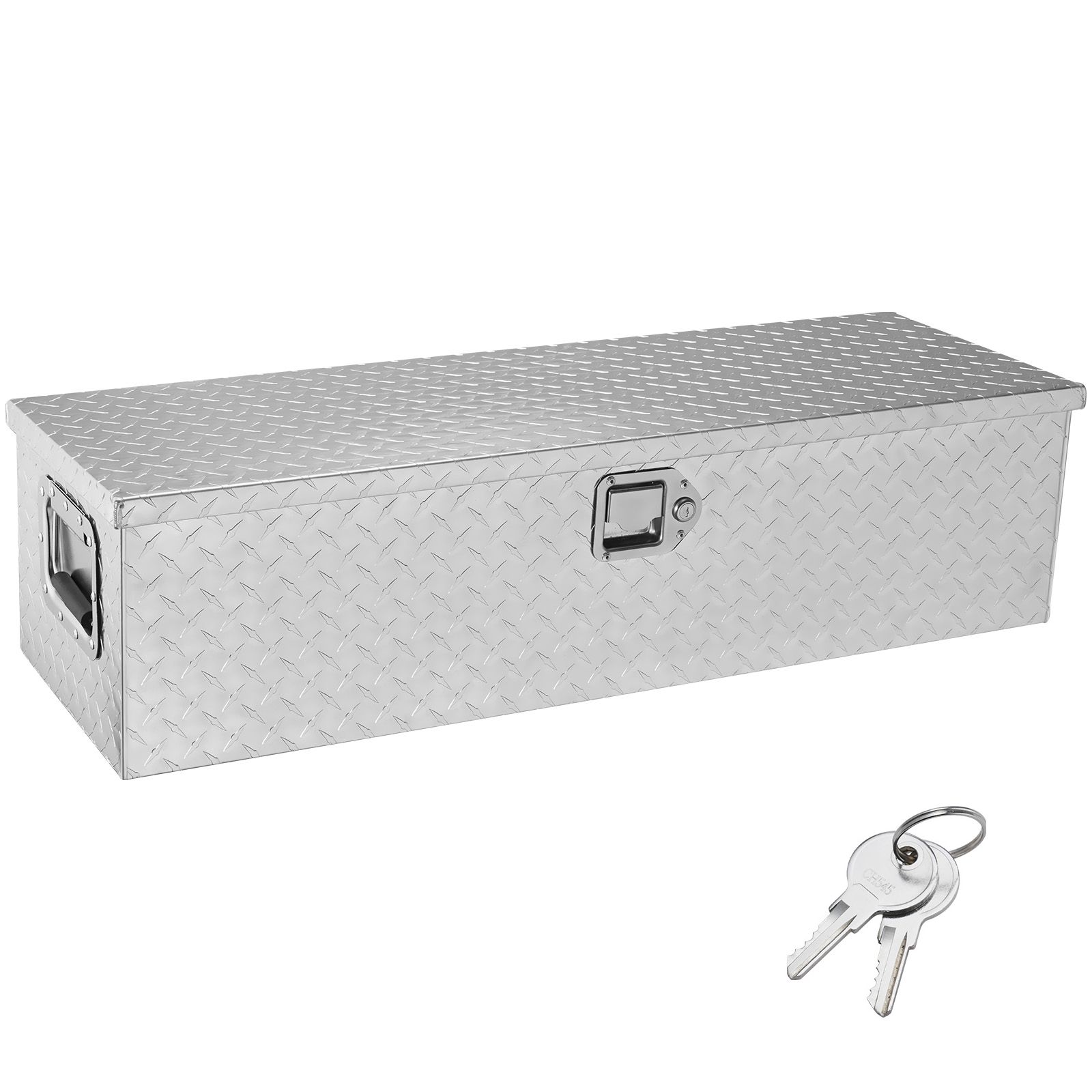 Aluminium-aufbewahrungsbox Für Transporter, 99,1 X 33 X 25,4 Cm, Silber, Mit Seitlichem Griff Und Abschließbaren Schlüsseln.