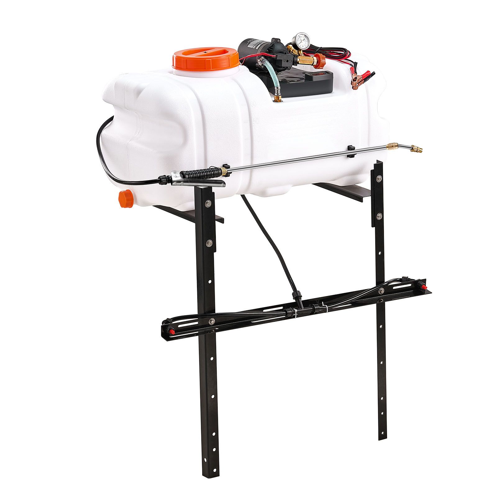 Atv 60l, 15,9 Gal, Mit Düsenarm, 12v Pumpe, 1,9 Gpm Fördermenge, 0-72 Psi Einstellbarer Druck, 20ft Schlauch, Weiß.
