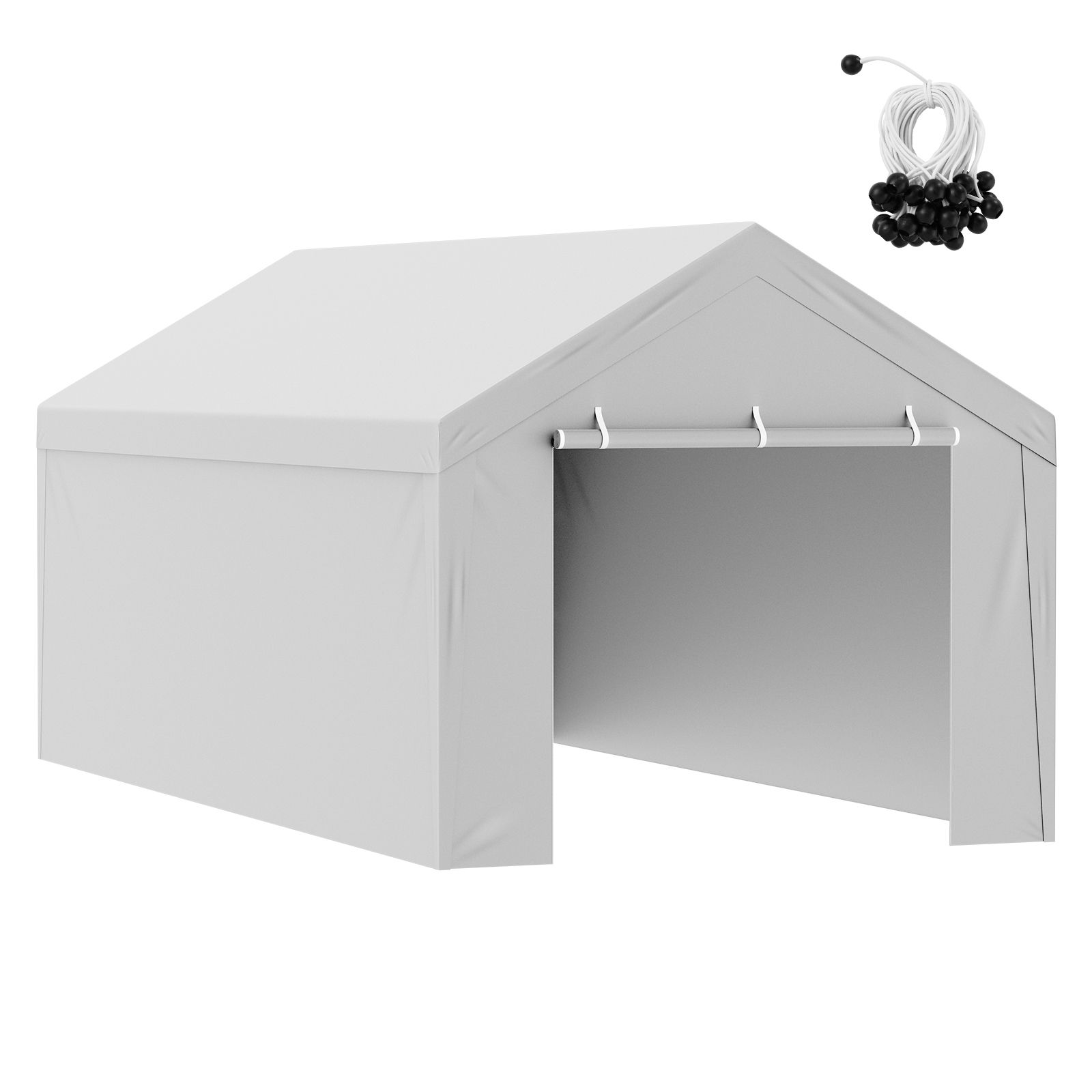 Carport, Ersatzdach + Seitenwand 6x3 M, Dicke, Wasserdichte Und Uv-beständige Plane, Einfache Befestigung Mit Spannern, Weiß (ohne Rahmen)
