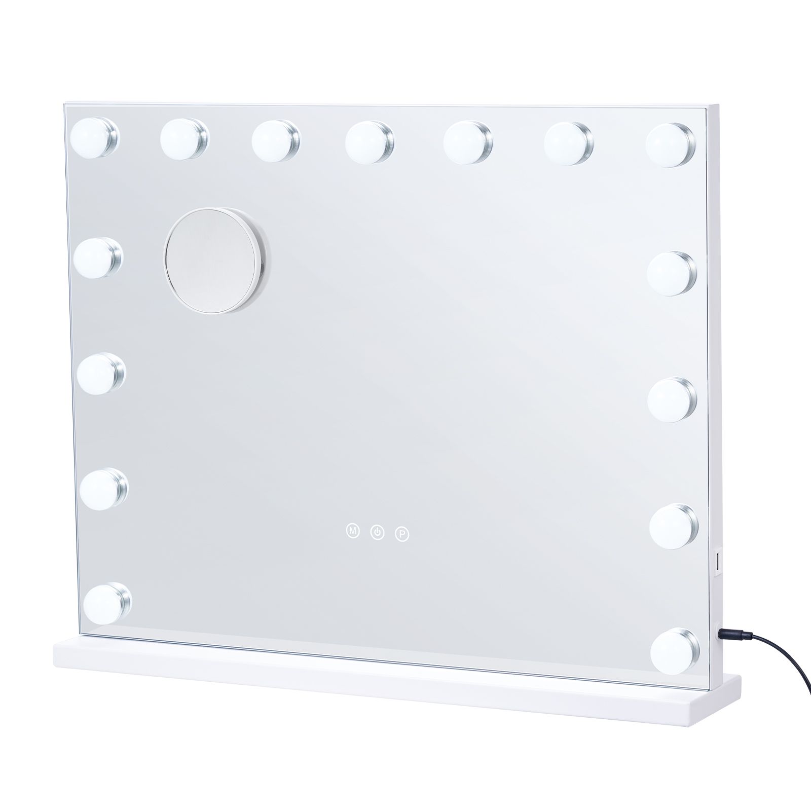 Hollywood-schminkspiegel Mit Usb-beleuchtung, Zur Wand- Oder Tischmontage, 58 X 46 Cm