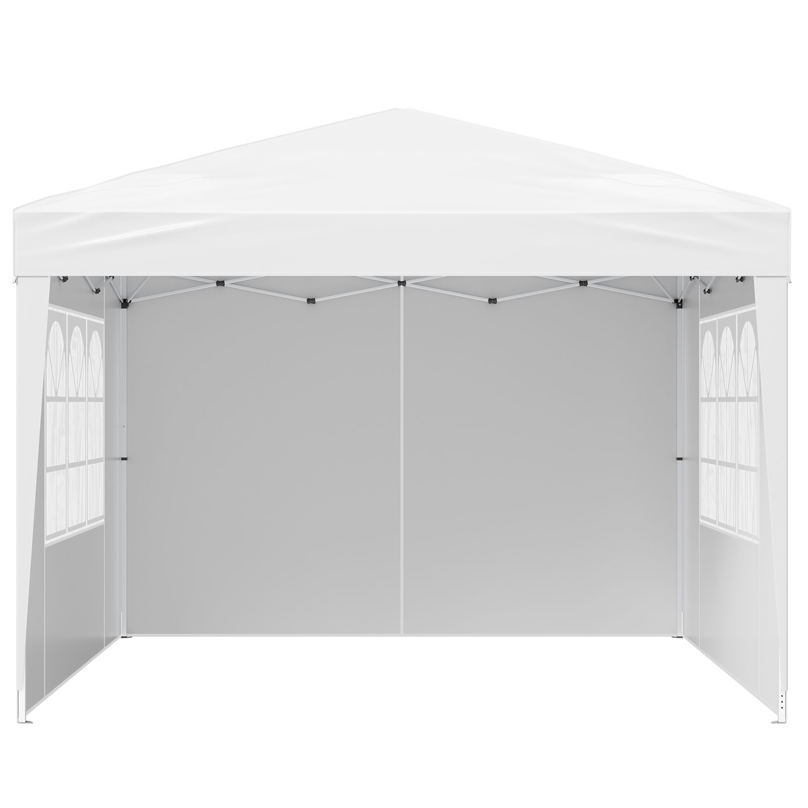 Faltbarer Gartenpavillon 2,95 X 2,95 M Mit 3 Wänden Und 2 Belüftungsfenstern, Höhenverstellbar. Ideal Für Veranstaltungen, Terrassen, Gärten, Partys Und Parkplätze.