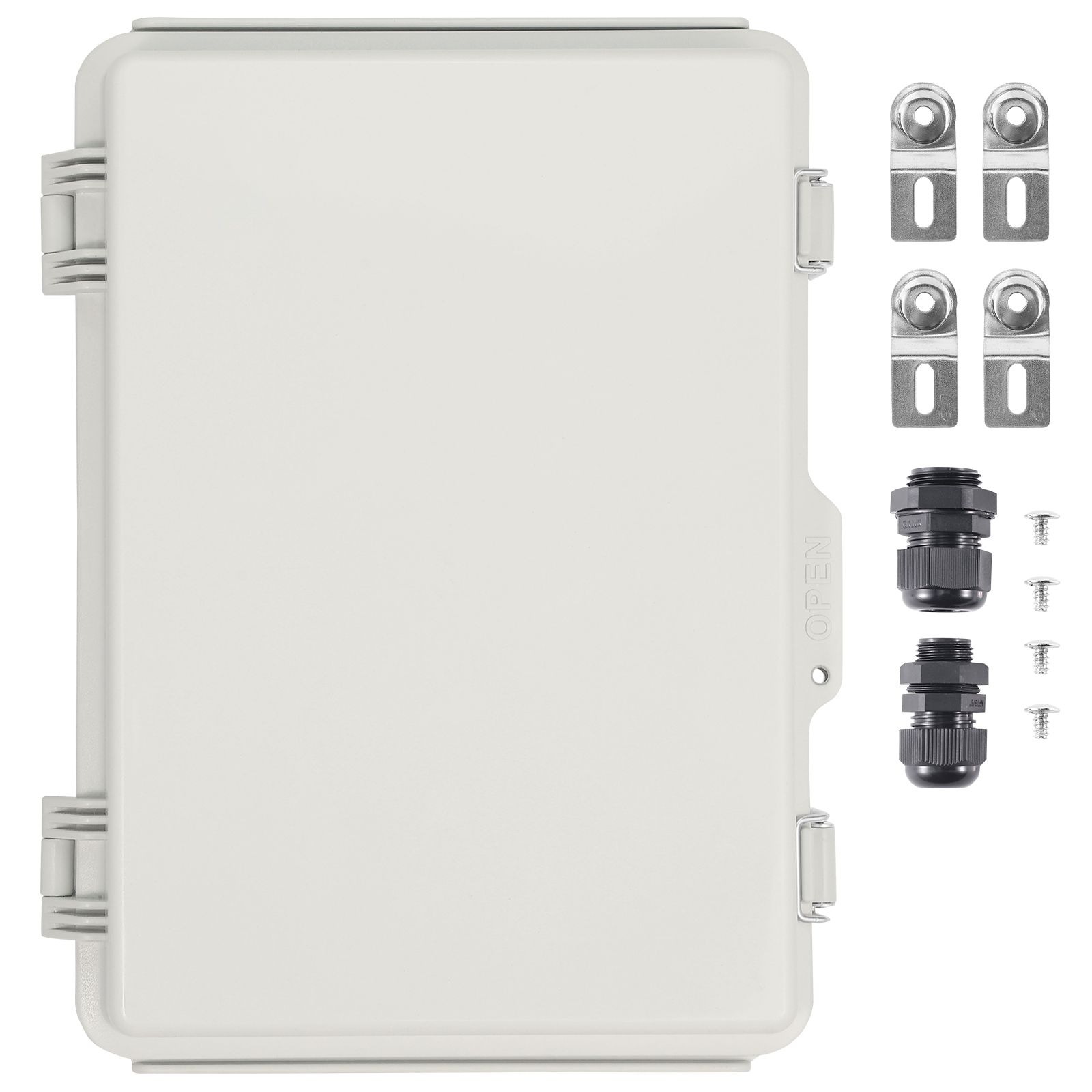 Elektrischer Außenanschlusskasten, 430 X 330 X 180 Mm, Abs-gehäuse Mit Klappdeckel Und Edelstahlverschluss, Ip67 Wasserdicht Für Außenprojekte.