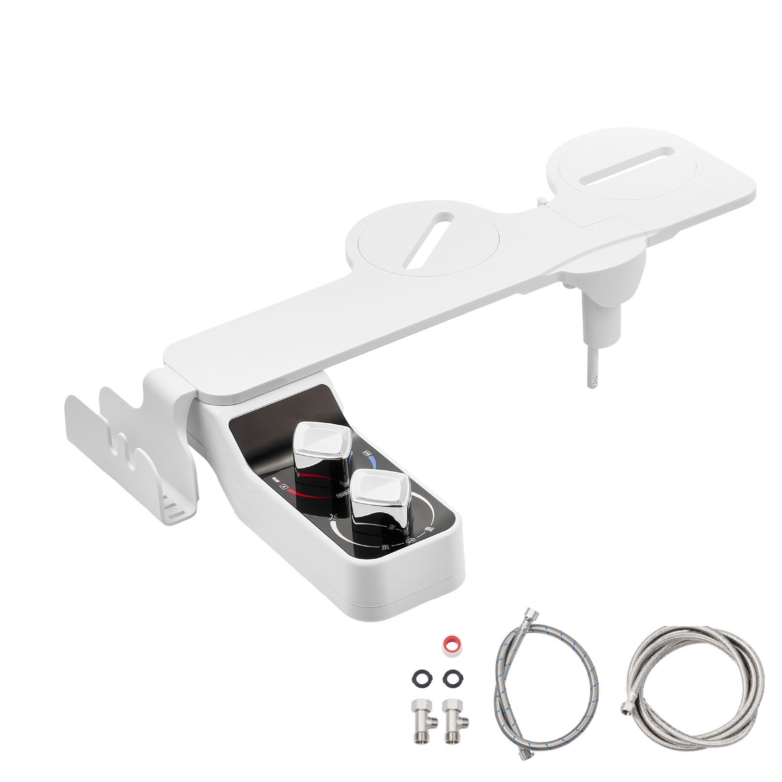Duschbidet Für Die Toilette, Warm- Und Kaltwasser Ohne Strom – Ausziehbare Doppeldüsen, Einstellbarer Wasserdruck, Ultradünn (0,3 Zoll) Für Optimale Intimhygiene.