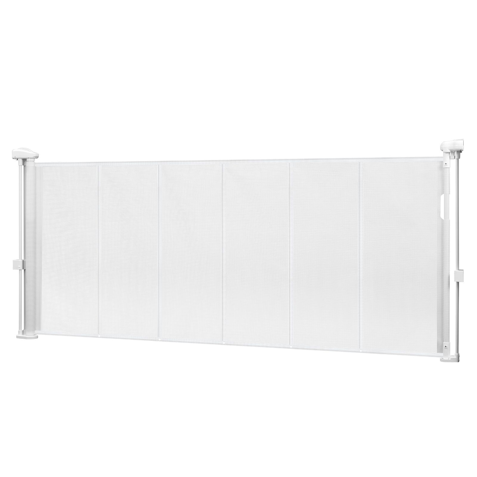 Einziehbares Babysicherheitsgitter, Höhe 87 Cm, Breite Bis Zu 180 Cm, Weißes Netzgewebe, Einfach Zu Montieren Für Treppen, Türen, Flure, Spielzimmer.