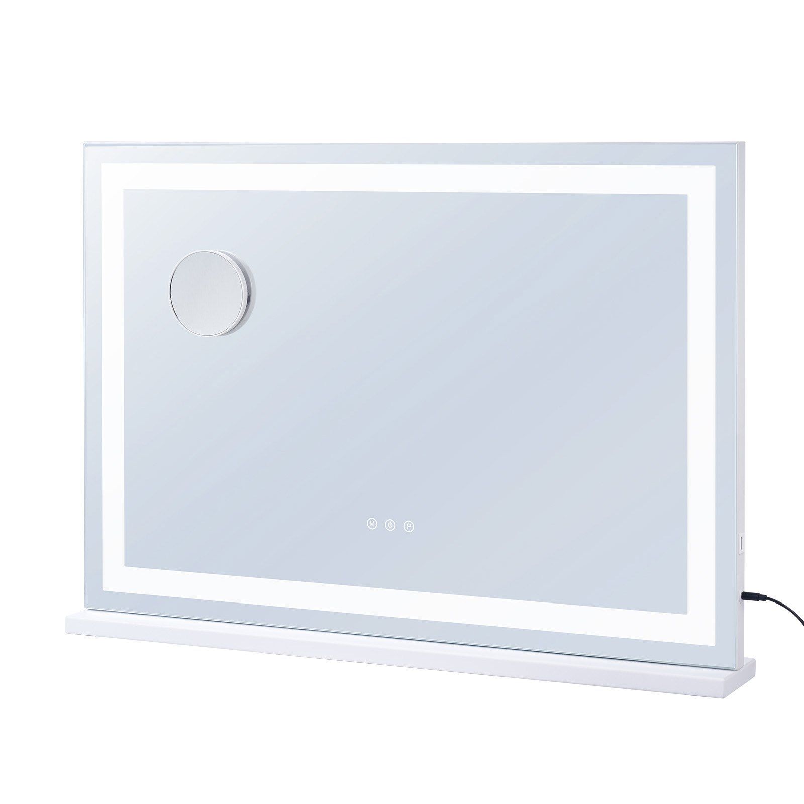3-farbig Beleuchteter Kosmetikspiegel, Usb-anschluss, Wand- Oder Tischmontage, 80 X 55,1 Cm