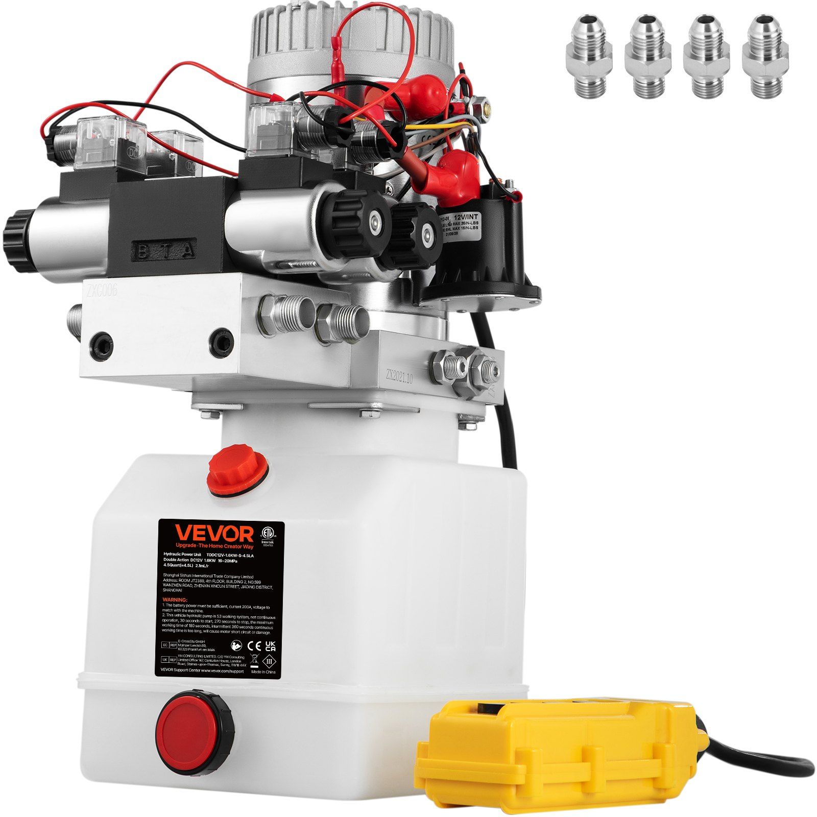 Doppeltwirkender Hydraulikzylinder Mit 12-v-gleichstromaggregat Und 4,5-liter-reservoir Für Muldenkipper Und Fahrzeughebebühnen