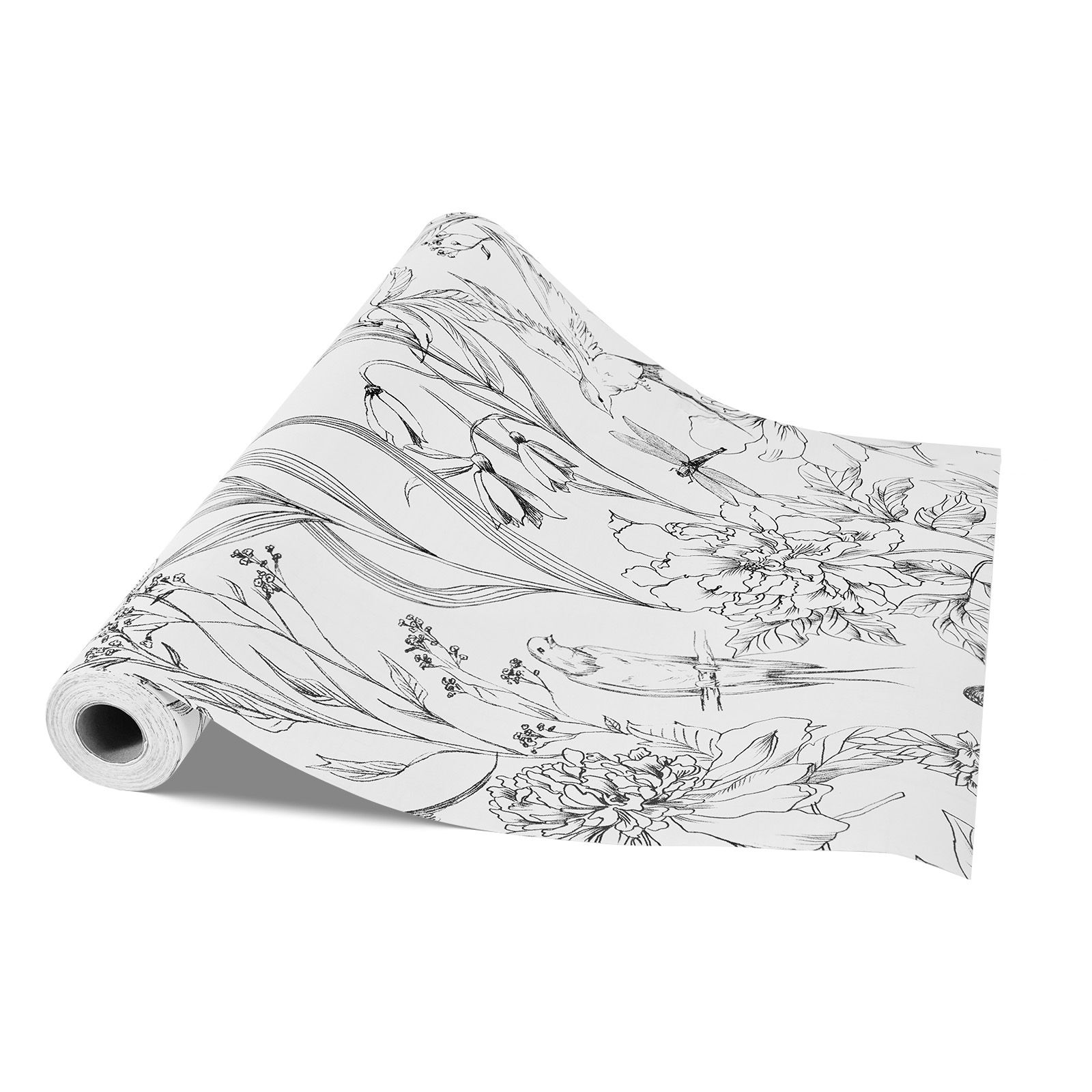 Selbstklebende Tapete 45 Cm X 10 M, Weißes Blumenmuster, Wasserfest, Selbstklebend, Leicht Zu Reinigen, Dekorative Vinyltapete Für Schlafzimmer, Küche, Büro, Badezimmer.