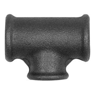 T-Stück 130, reduzierend, Rp 1/2", Rp 3/8", Rp 1/2", Temperguss schwarz