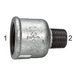 Reduziermuffe 246, I/A, Rp 1", R 3/4", Temperguss schwarz