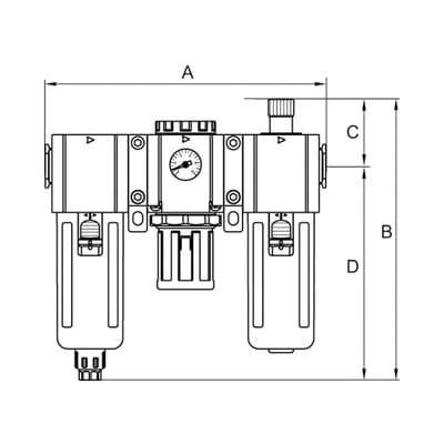 Wartungseinheit 3-teilig »G« Metallbehälter, BG 600, G 3/4", 1,5-9 bar, HA