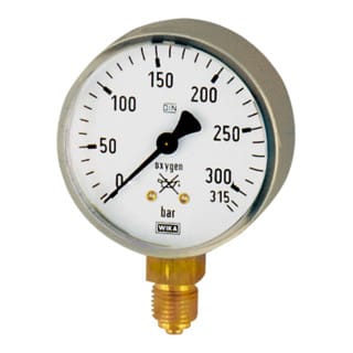 Manometer neutral, G 1/4" radial unten, 0-400 bar, Ø 63mm