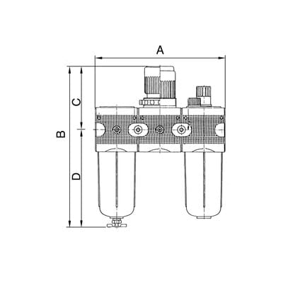 Wartungseinheit 3-teilig »multifix« mit Metallbehälter, BG 1, G 1/4