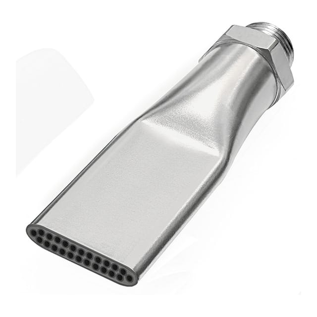 Lärmarme Flachdüse, G 3/8" A, Messing vernickelt, Düsenbreite 29mm, 15