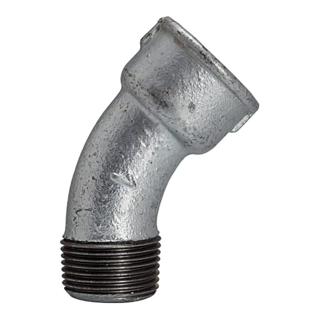 Bogen 40, 45°, I/A, Rp/R 3/4", Temperguss schwarz feuerverzinkt