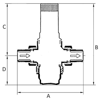 Druckregler für Trinkwasser, DVGW nicht notwendig, R 3/4", 0,5 - 2 bar